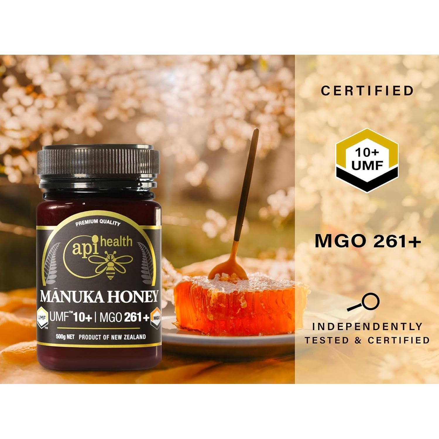 Miel de Manuka UMF 10+ API Health 500g Pura de Nueva Zelanda