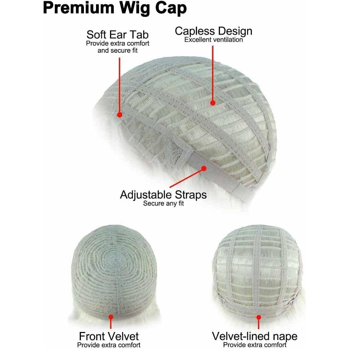 Peluca Malvada Madrastra HPO Pompadour Corazón Gris Plateado