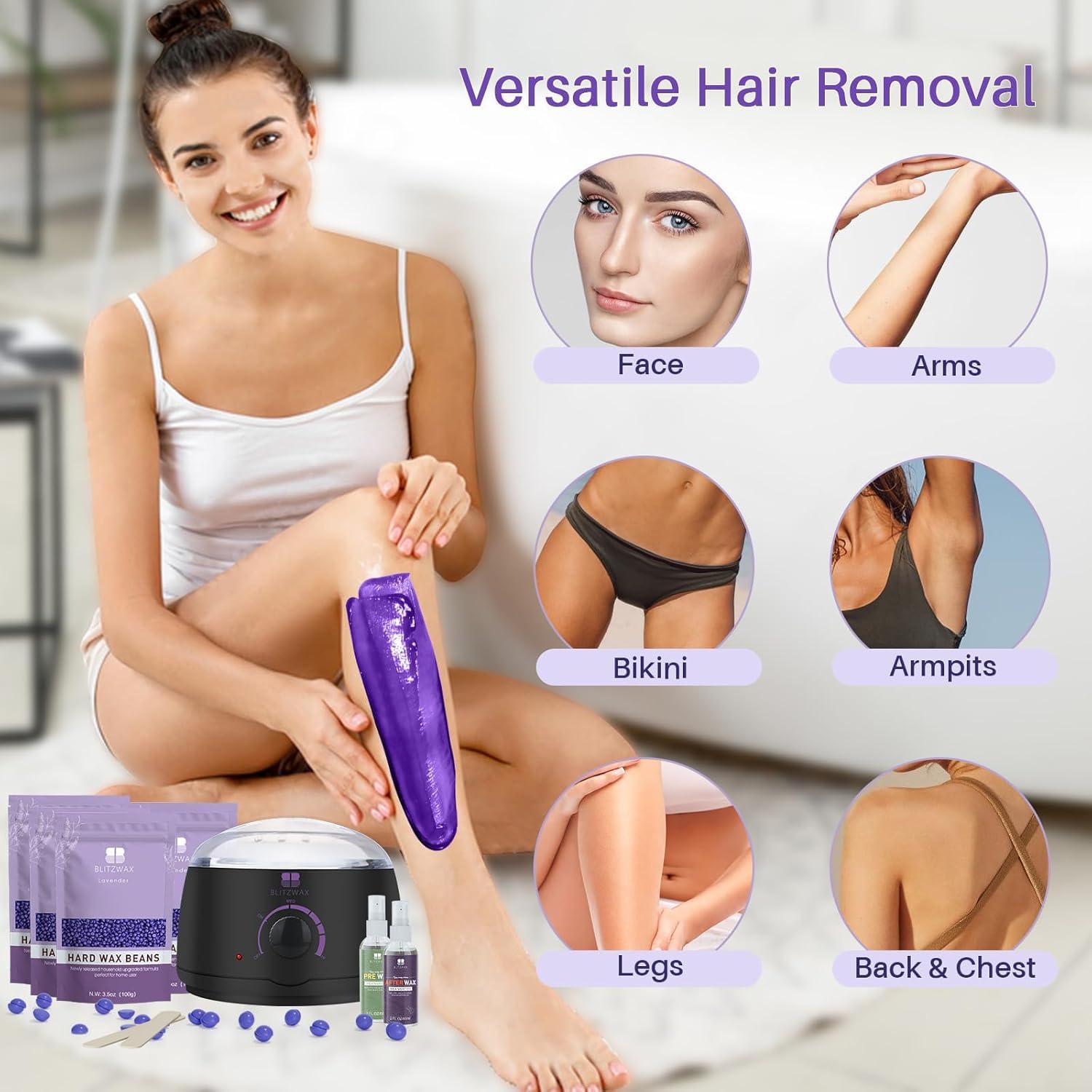Kit de Depilación BLITZWAX con Calentador de Cera y 28 Accesorios
