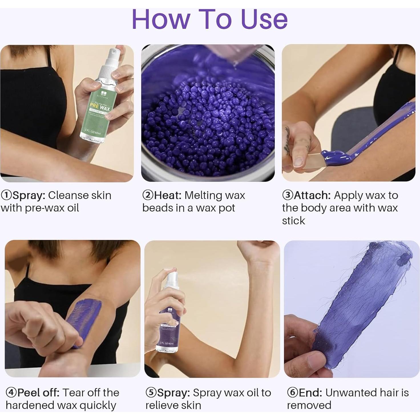 Kit de Depilación BLITZWAX con Calentador de Cera y 28 Accesorios