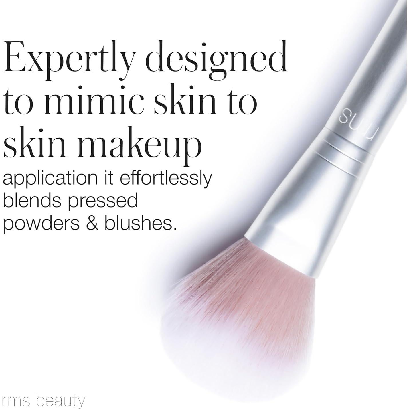 RMS Beauty Skin2Skin Powder Blush Brush - Vegan, Synthetic Fiber Face Makeup Brush for Powder Bronzer, Loose Powder & Powder Blush, Cruelty Free Clean Beauty Makeup Tools