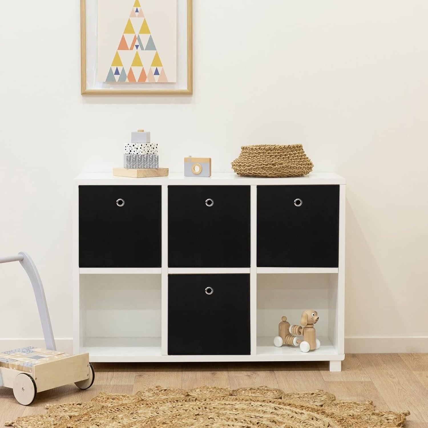 Cajas de Almacenamiento Plegables NieEnjoy 3 Piezas 11L Negras