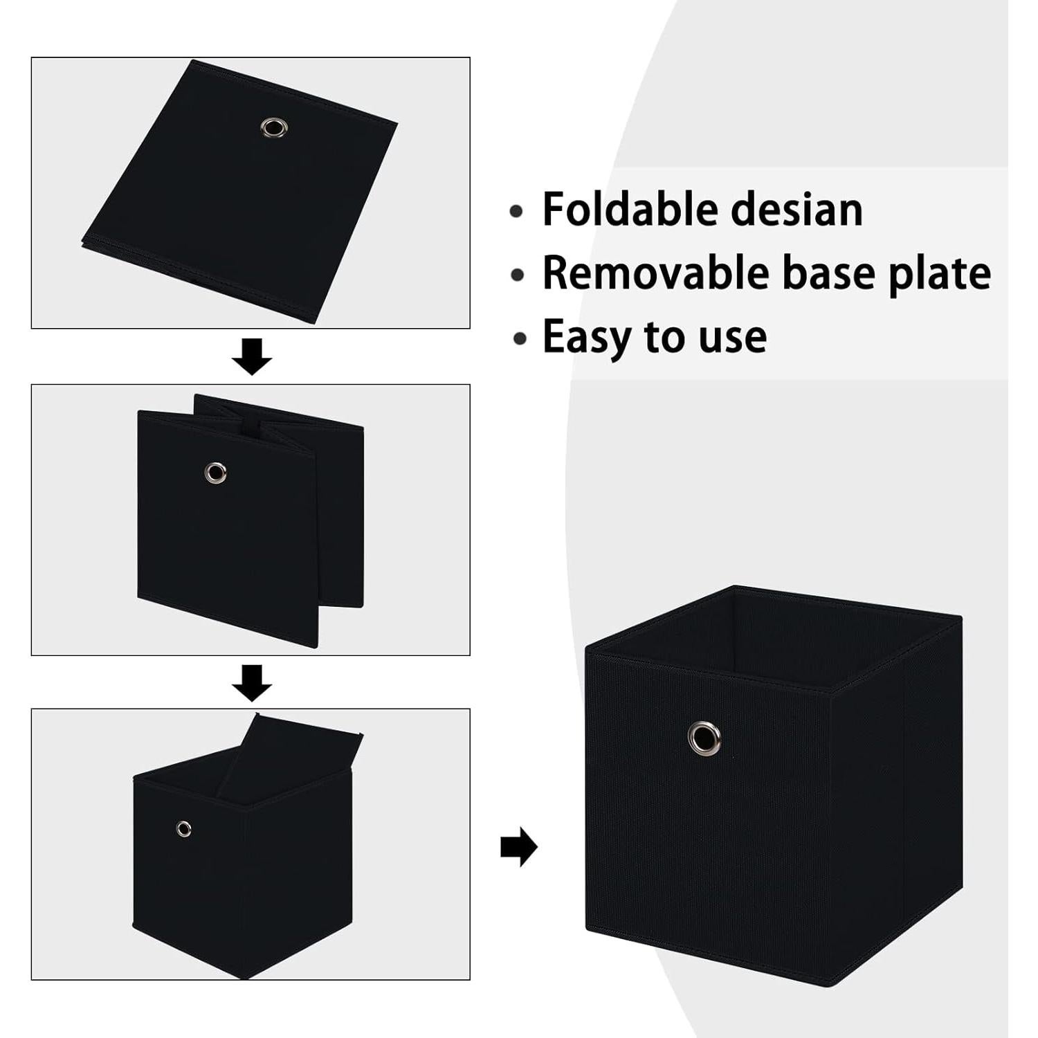 Cajas de Almacenamiento Plegables NieEnjoy 3 Piezas 11L Negras