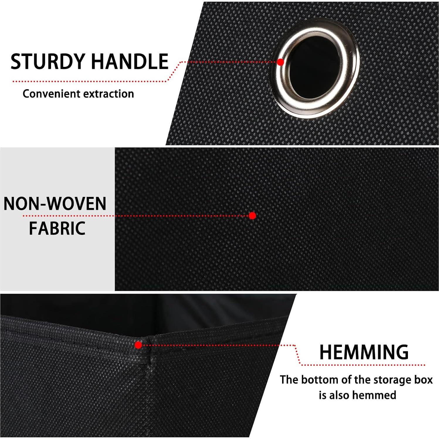 Cajas de Almacenamiento Plegables NieEnjoy 3 Piezas 11L Negras