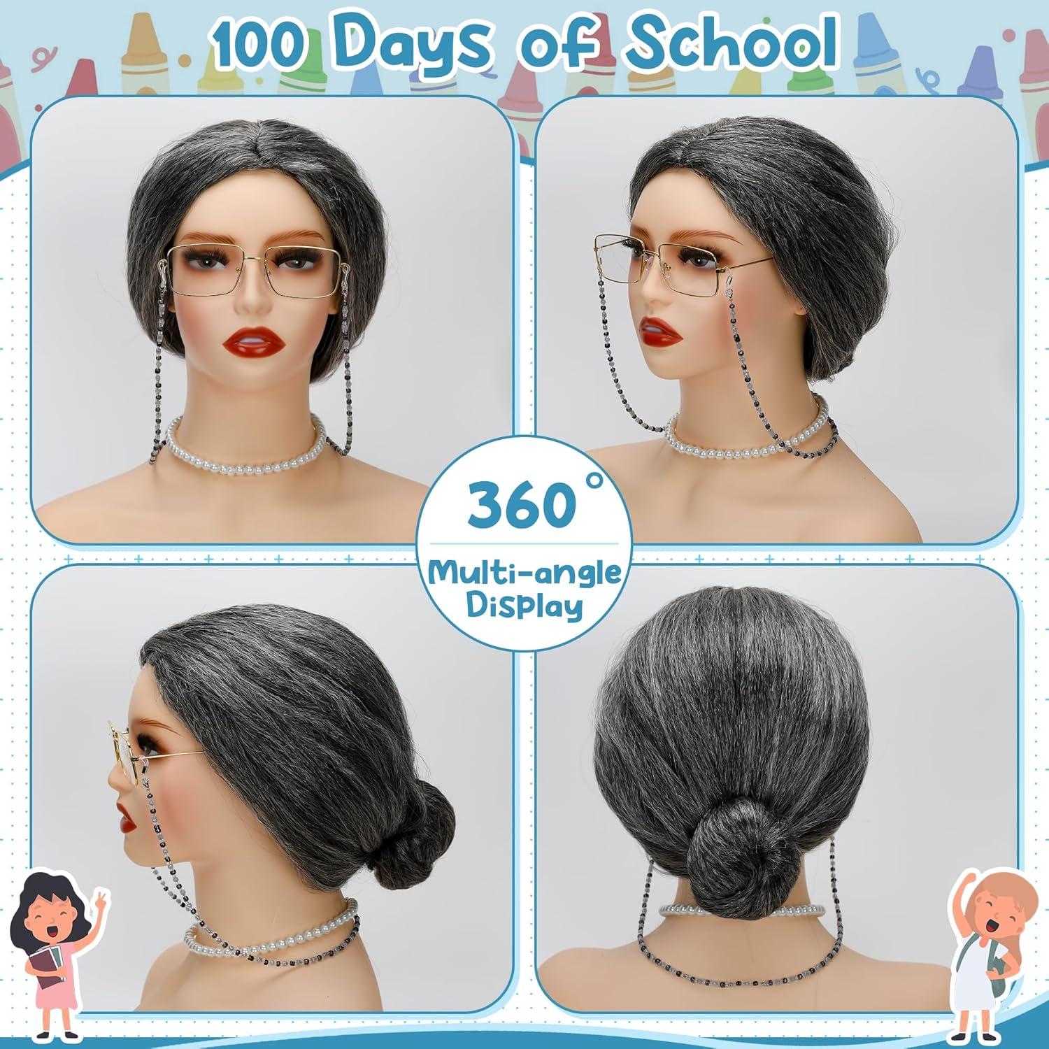 Disfraz de Vieja para Niñas Huskein con Peluca y Accesorios