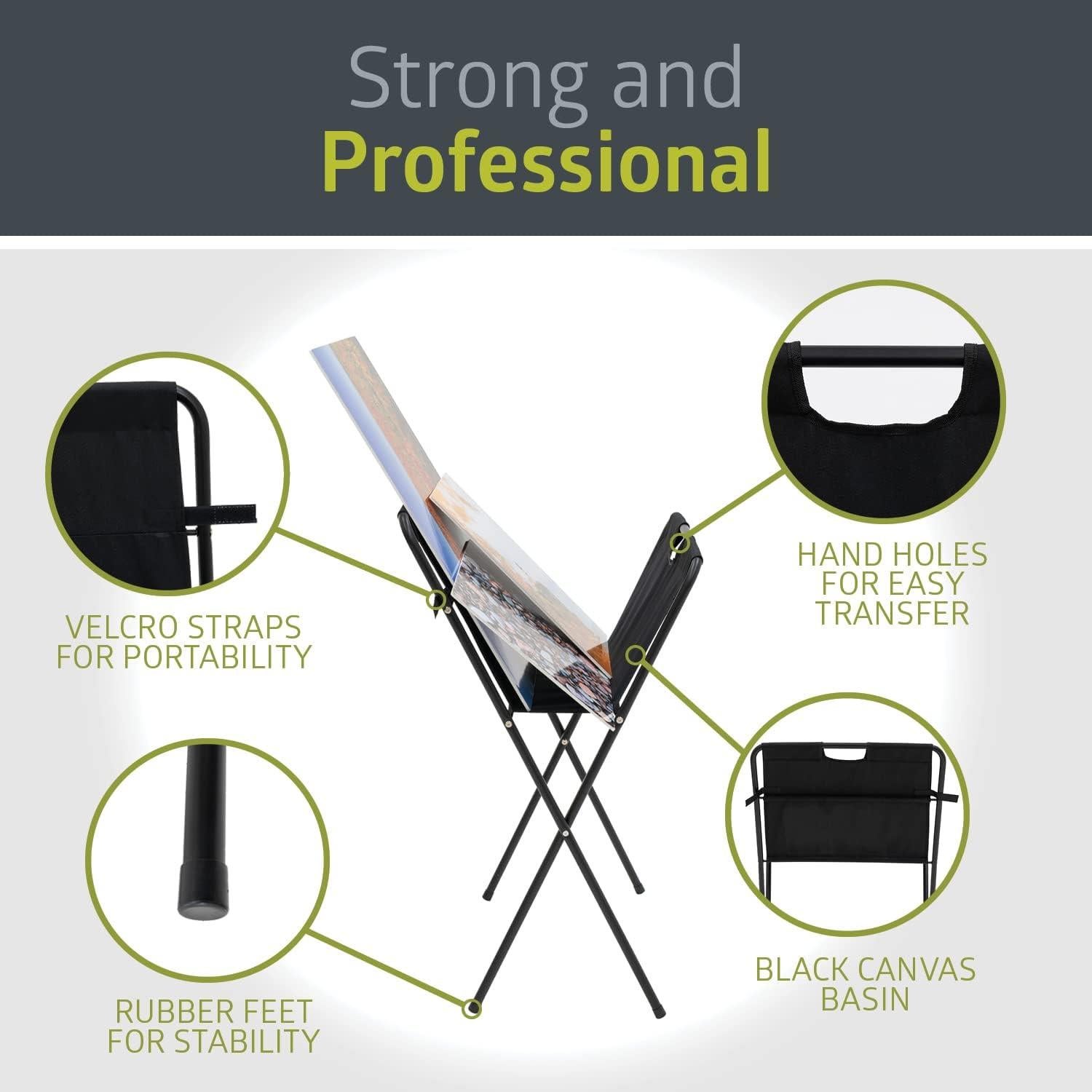 Soporte Plegable para Impresiones Pearington - Negro, 99x54cm