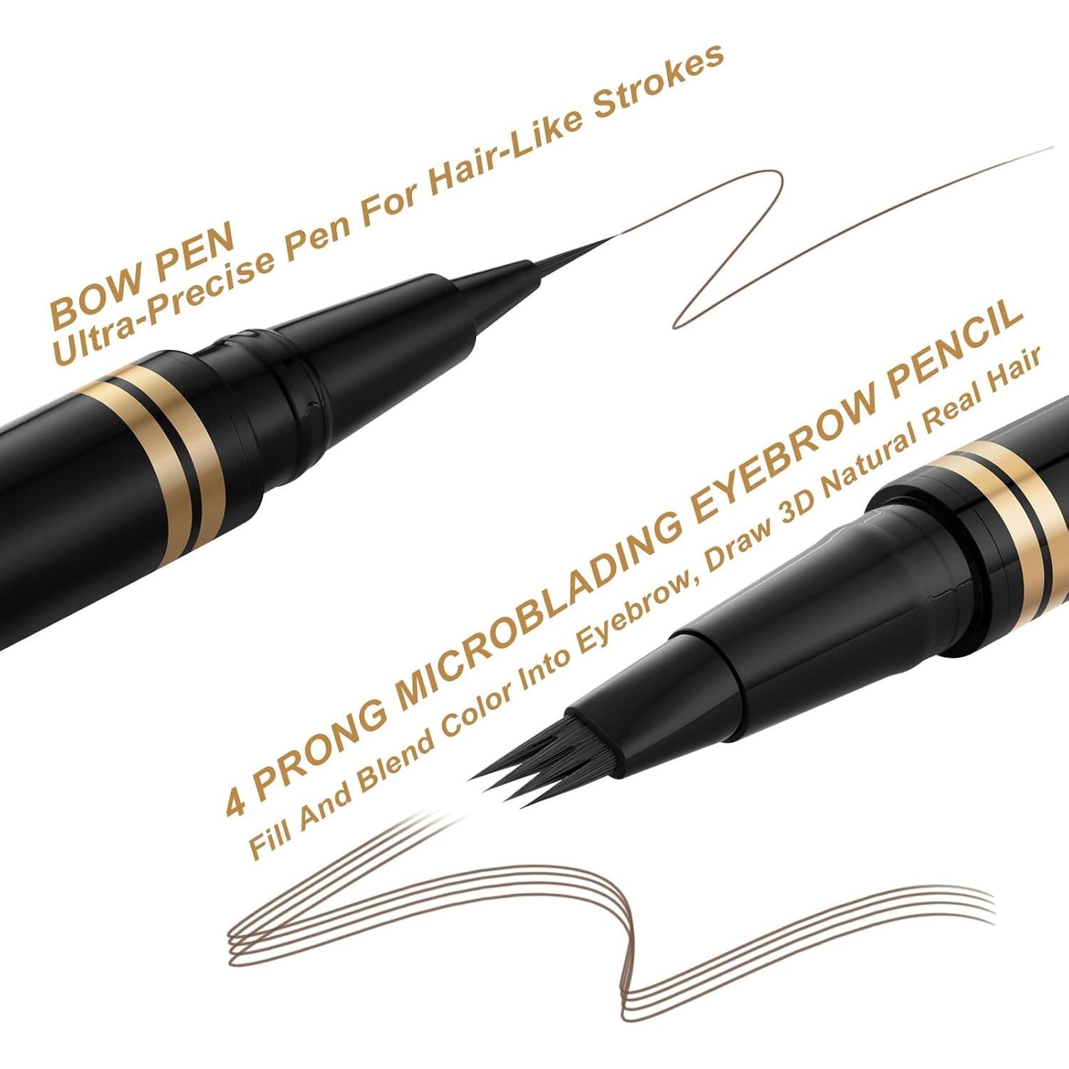 Lápiz de Cejas LAVONE 2-en-1 Microblading Marrón Oscuro