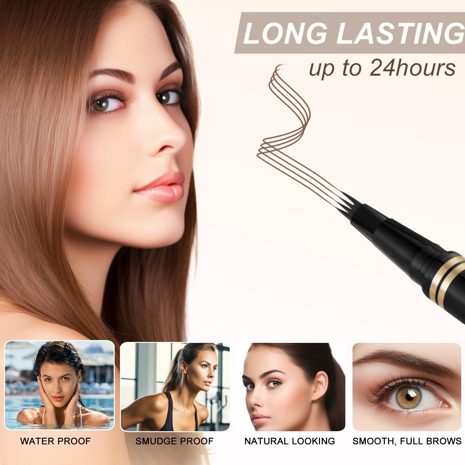 Lápiz de Cejas LAVONE 2-en-1 Microblading Marrón Oscuro