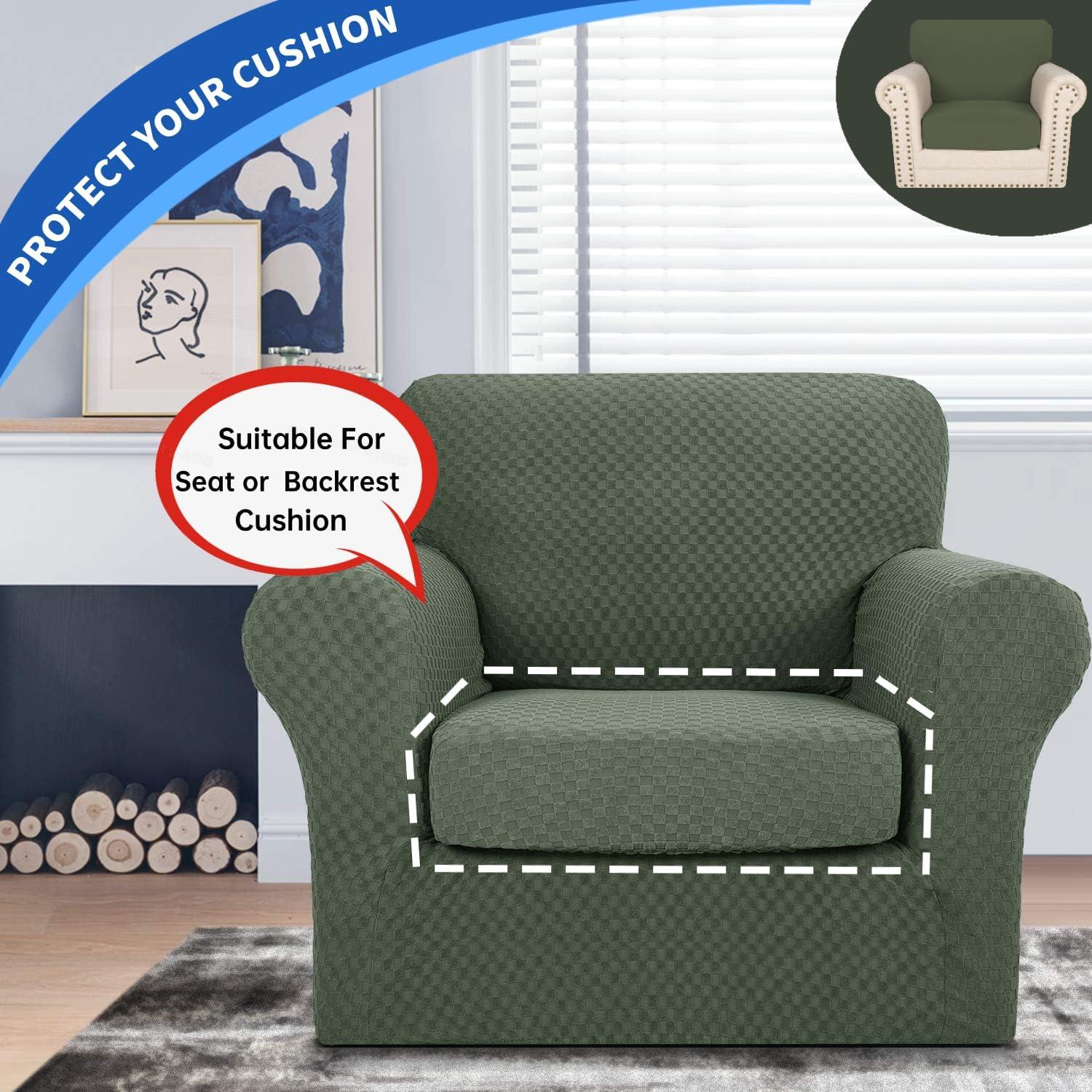 Funda de Cojín YEMYHOM Verde Militar A Cuadros 76x76 cm