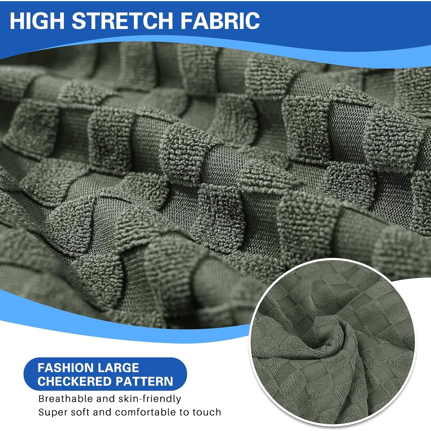 Funda de Cojín YEMYHOM Verde Militar A Cuadros 76x76 cm