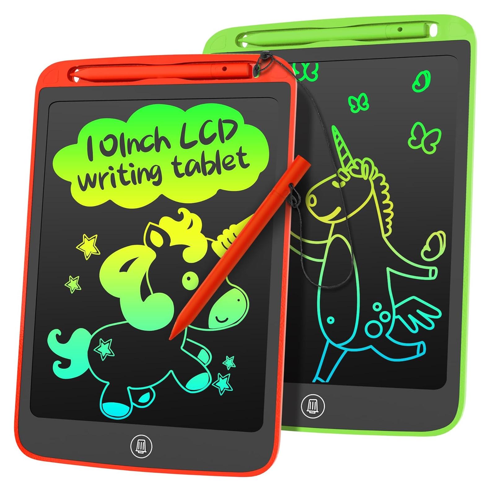 Tableta de Escritura LCD SOOOO 10" 2 Paquetes Verde+Rojo