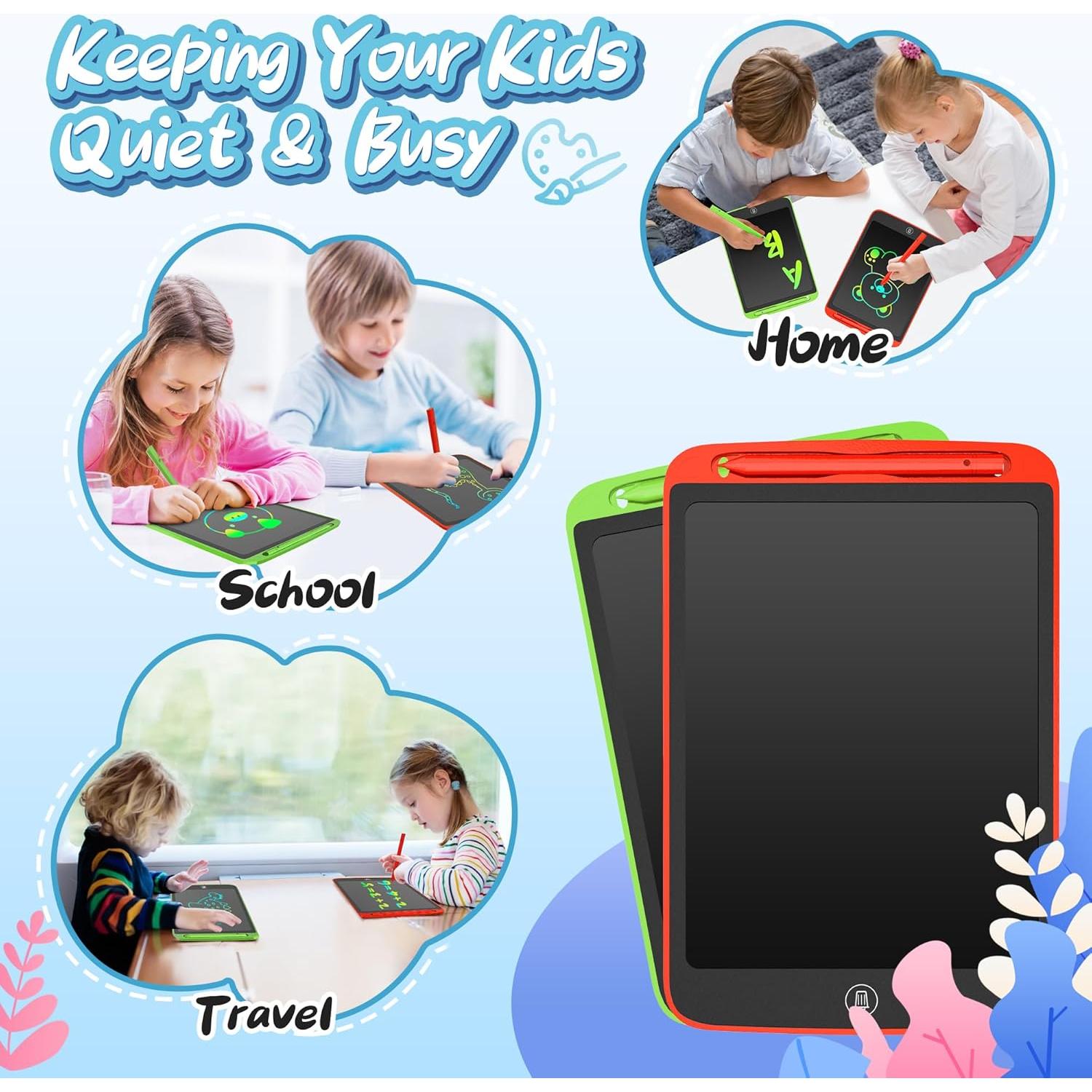 Tableta de Escritura LCD SOOOO 10" 2 Paquetes Verde+Rojo