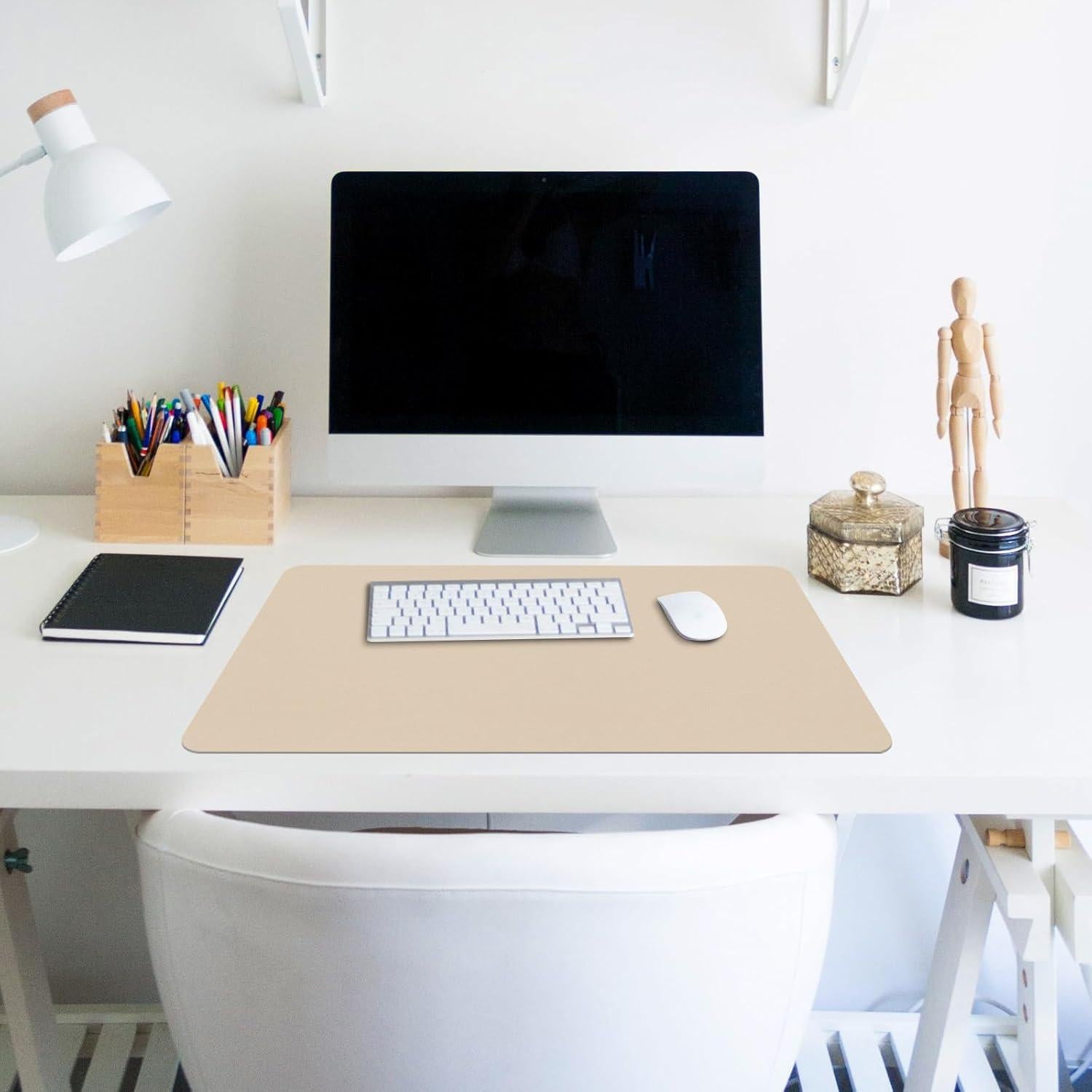 Alfombrilla de Escritorio Antideslizante Meetcolor Beige Gris 60x35cm