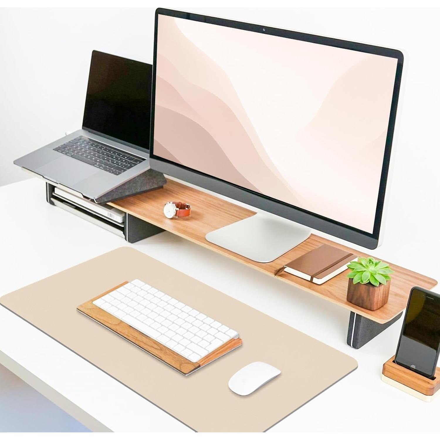 Alfombrilla de Escritorio Antideslizante Meetcolor Beige Gris 60x35cm