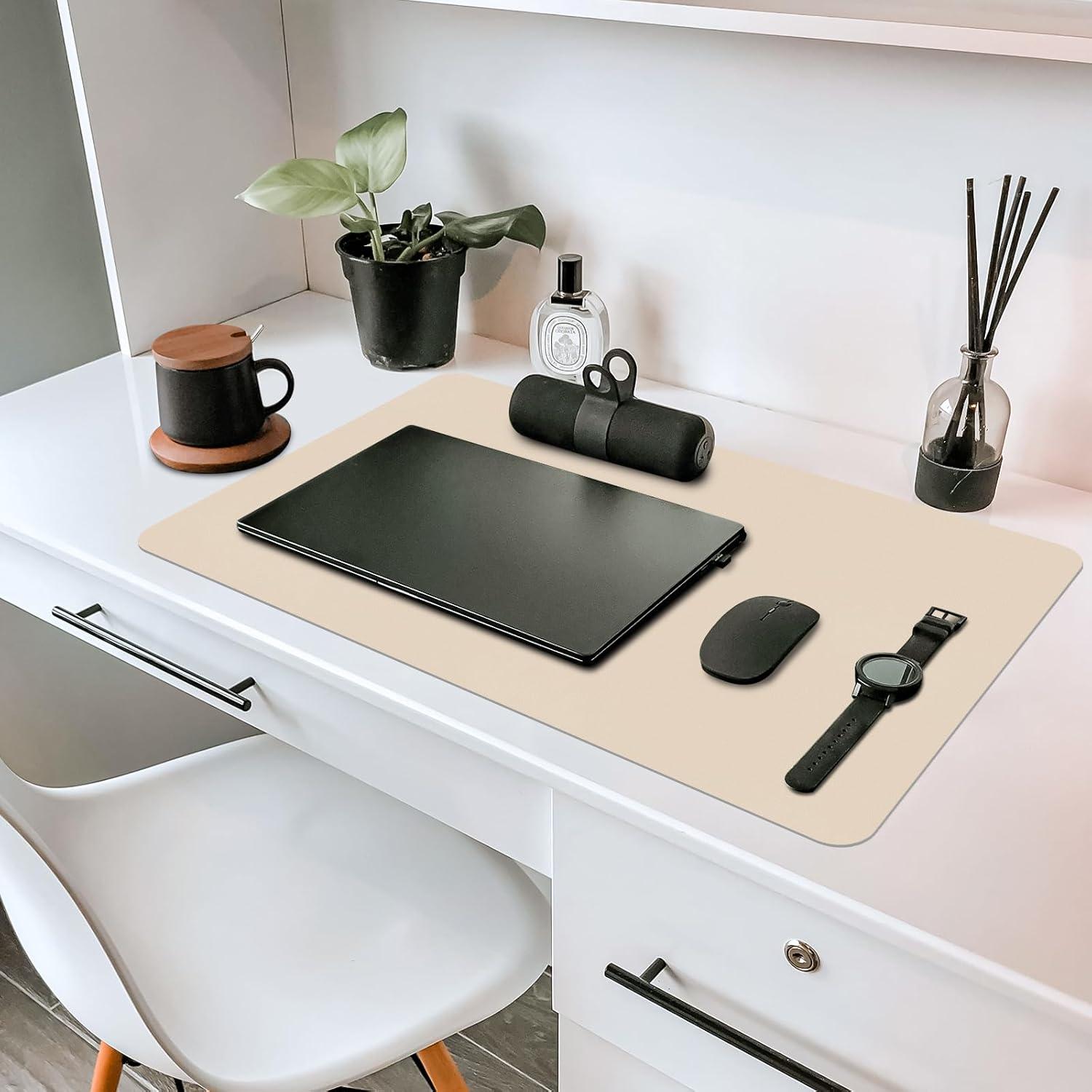 Alfombrilla de Escritorio Antideslizante Meetcolor Beige Gris 60x35cm