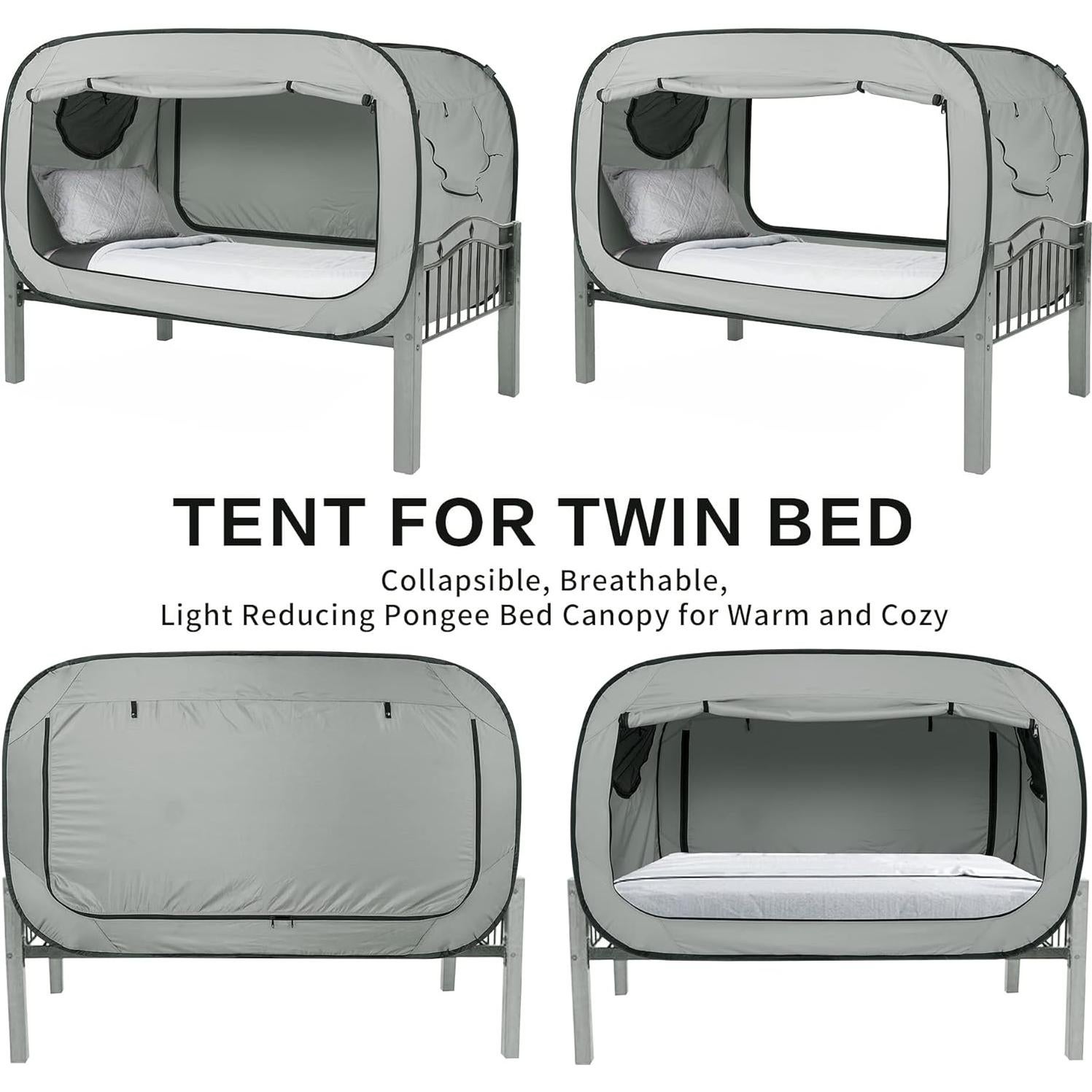 Carpa de Cama ANC POP Individual Negra 200x105x120cm