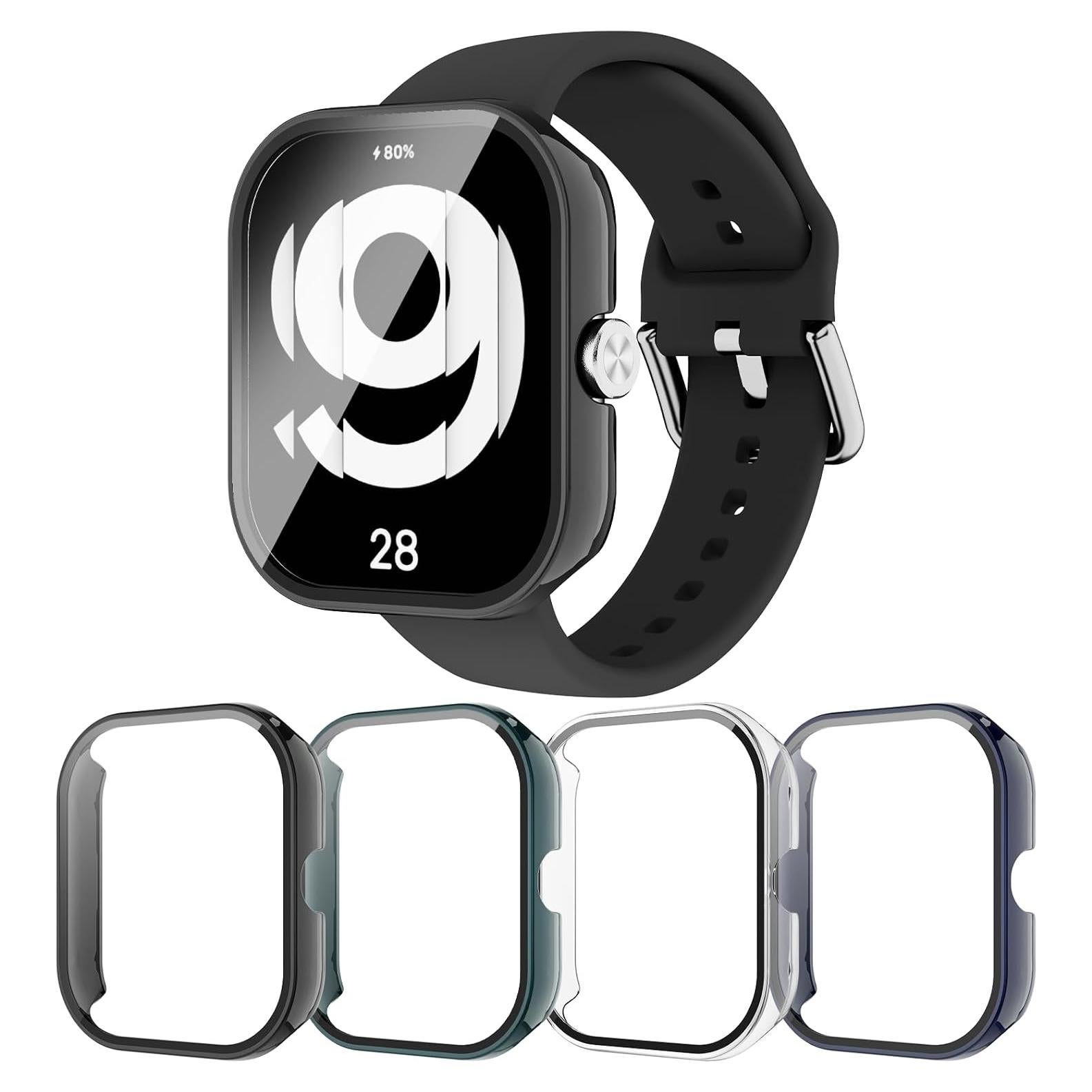 Funda Protectora Xiaomi Redmi Watch 4 - 4 Pack PC y Vidrio