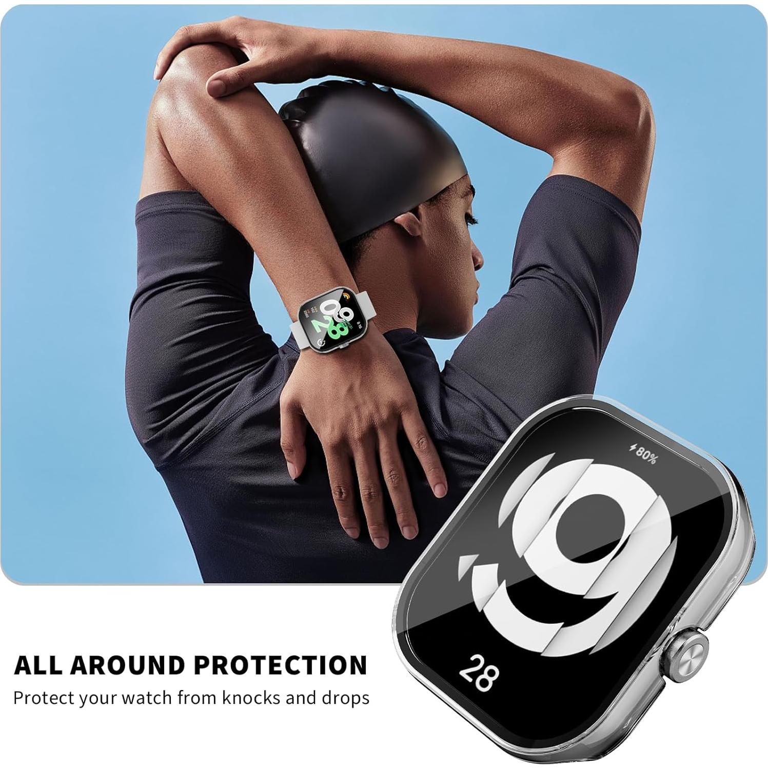 Funda Protectora Xiaomi Redmi Watch 4 - 4 Pack PC y Vidrio