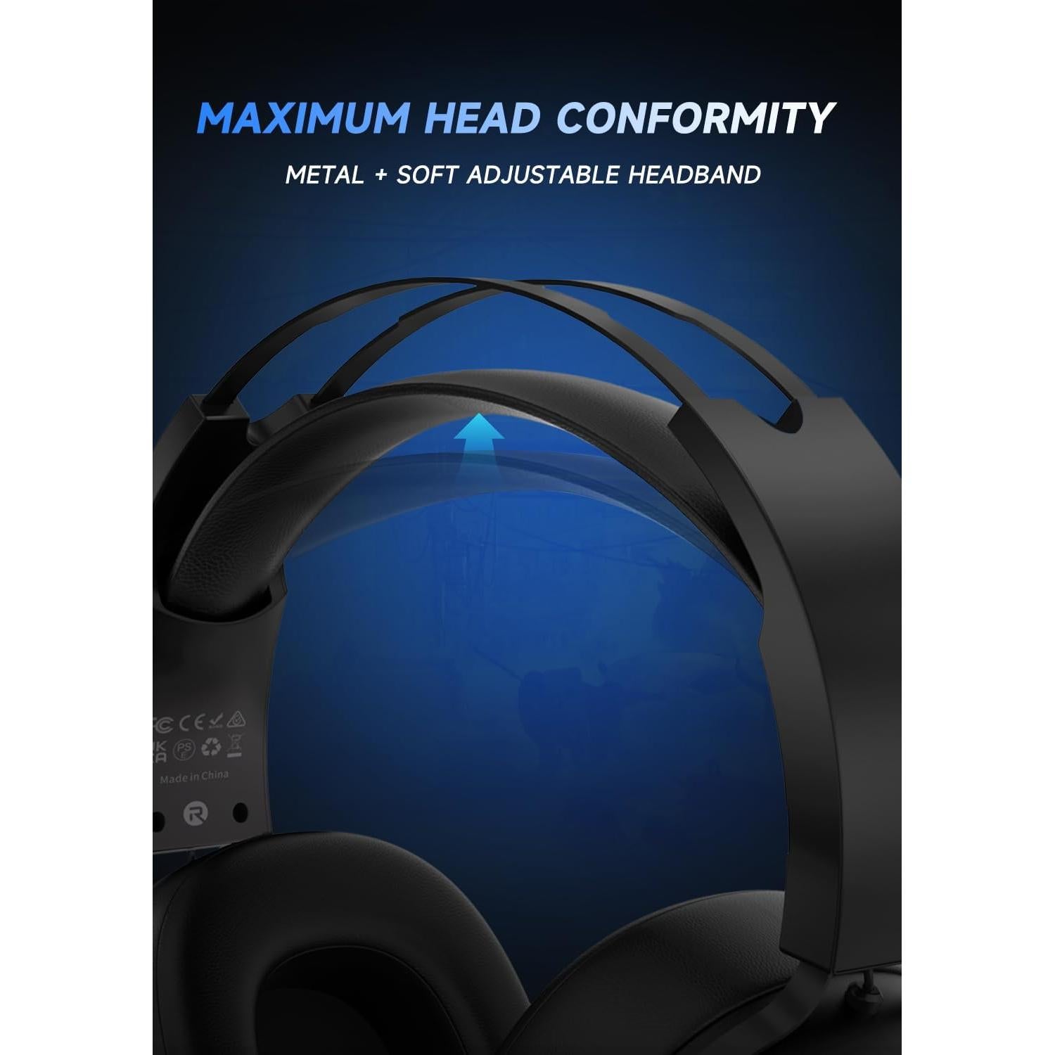 Auriculares Gaming RYR CM7001 USB 7.1, Sonido Surround, RGB