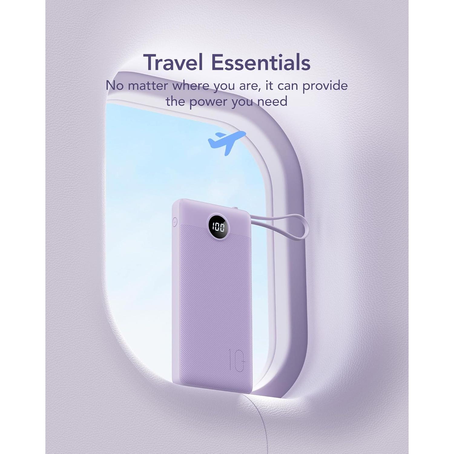 Cargador Portátil VRURC 10000mAh con 5 Salidas y Cables