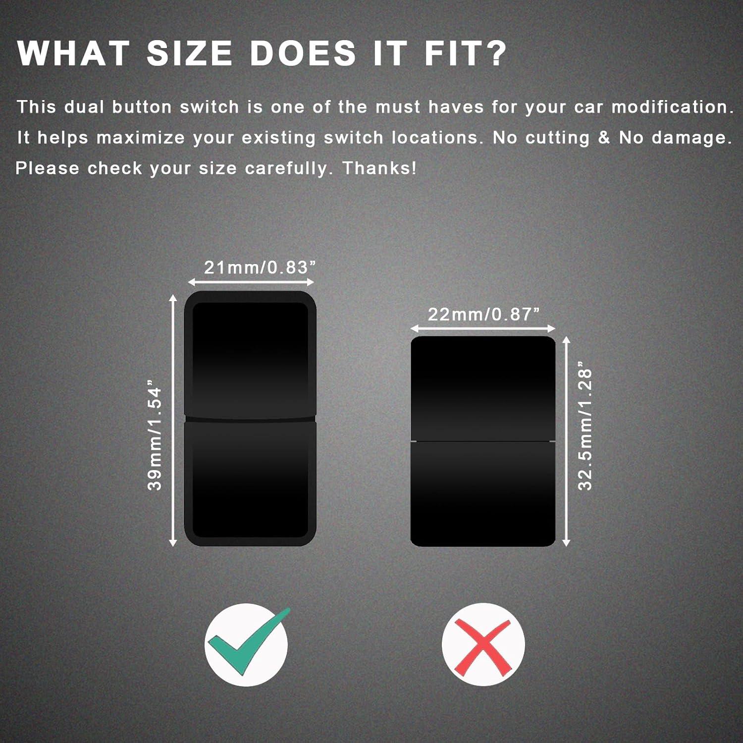 Interruptor dual 12V 3A BACAUTOPARTS para Toyota Prado Hilux