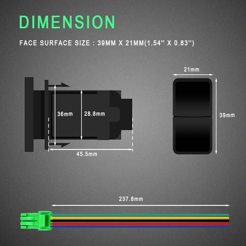 Interruptor dual 12V 3A BACAUTOPARTS para Toyota Prado Hilux