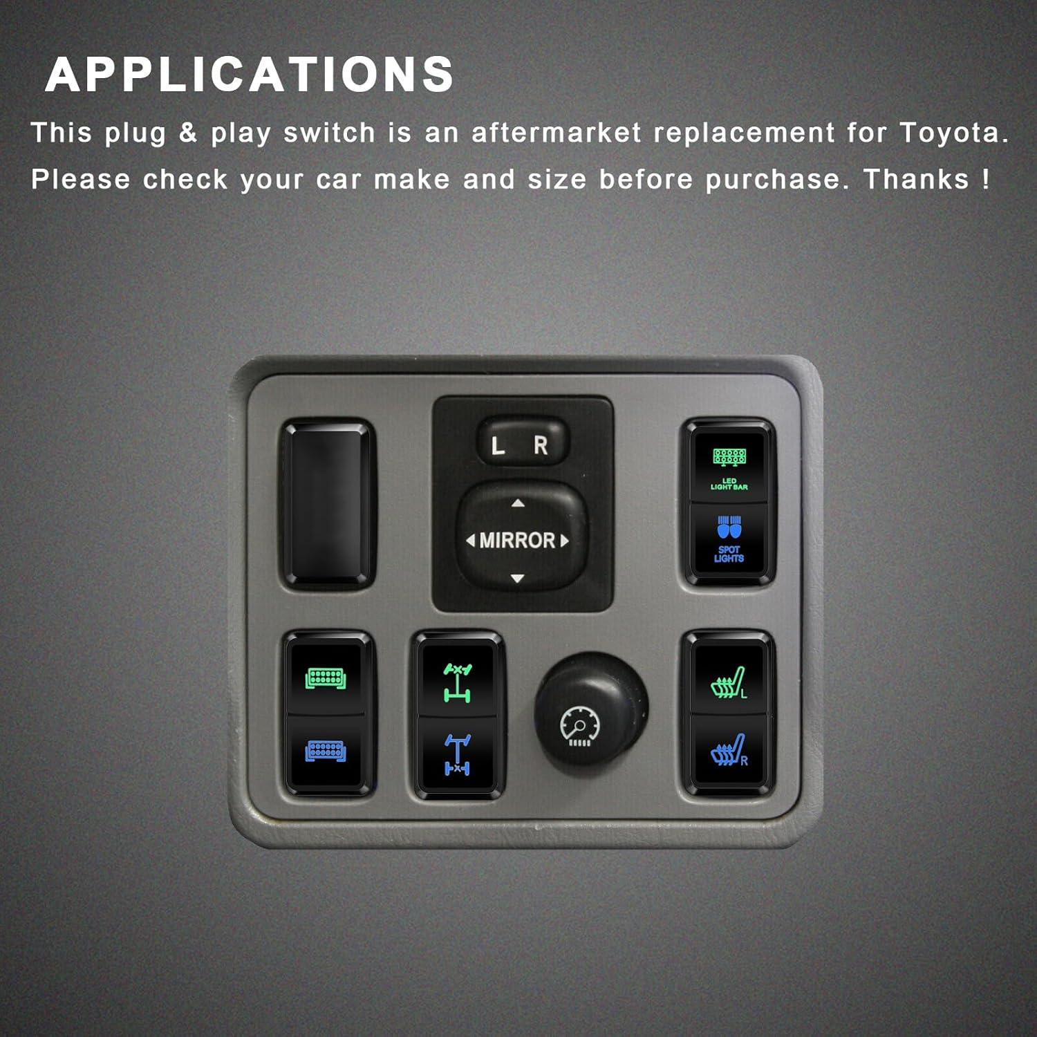 Interruptor dual 12V 3A BACAUTOPARTS para Toyota Prado Hilux