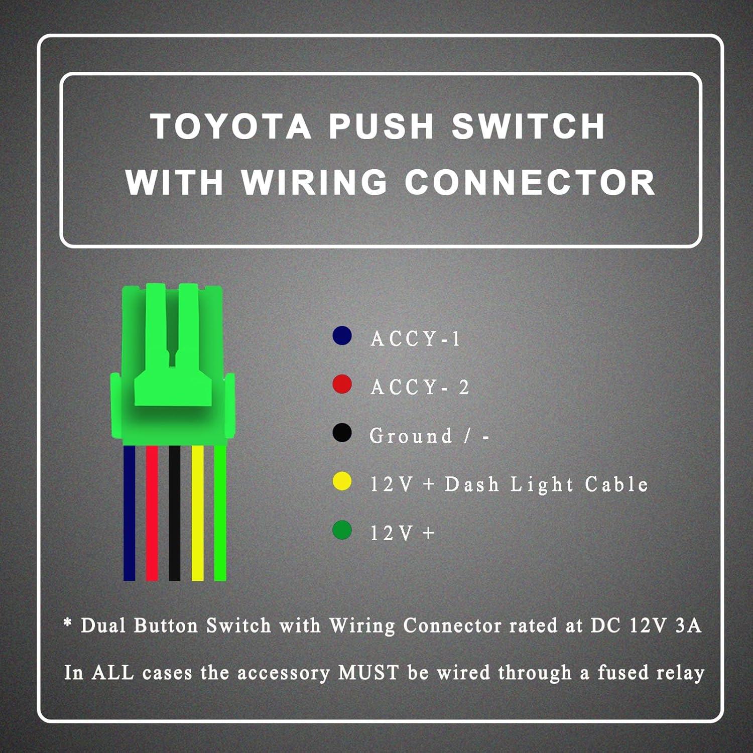 Interruptor dual 12V 3A BACAUTOPARTS para Toyota Prado Hilux