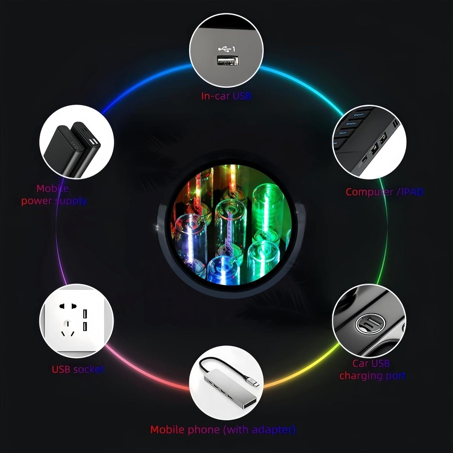 Lámpara de Atmósfera LED Suxuangou USB - 7 Modos de Color