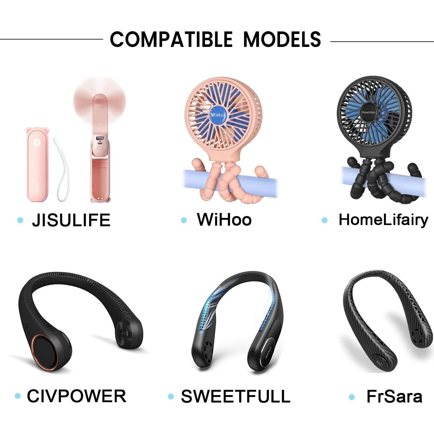 Cable de carga USB C 1.5m para ventiladores JISULIFE y más