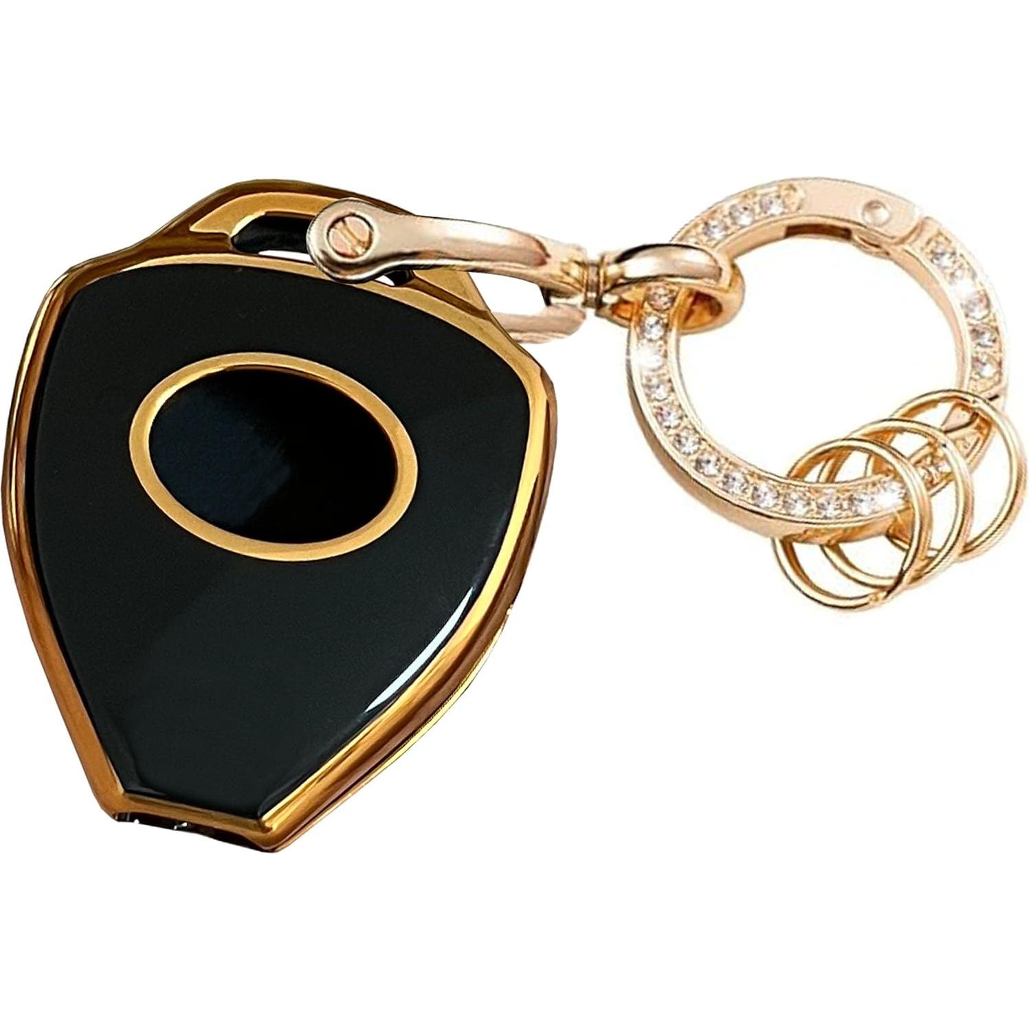 Cubierta de llavero Toyota TAPAYICA 3 botones negro-dorado