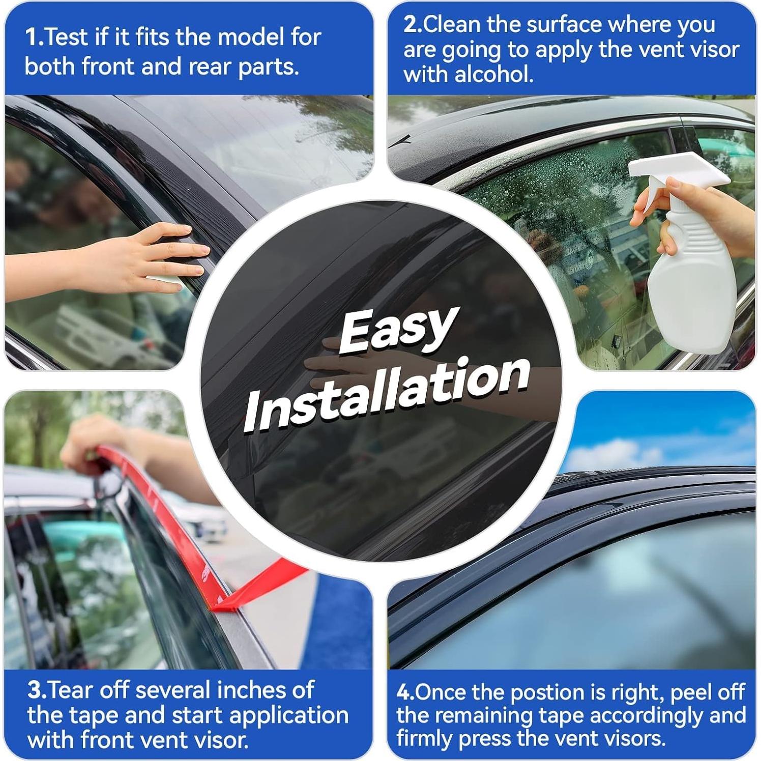 Viseras de Ventana YQAUTEC para Honda CR-V 2017-2022, 4 Piezas