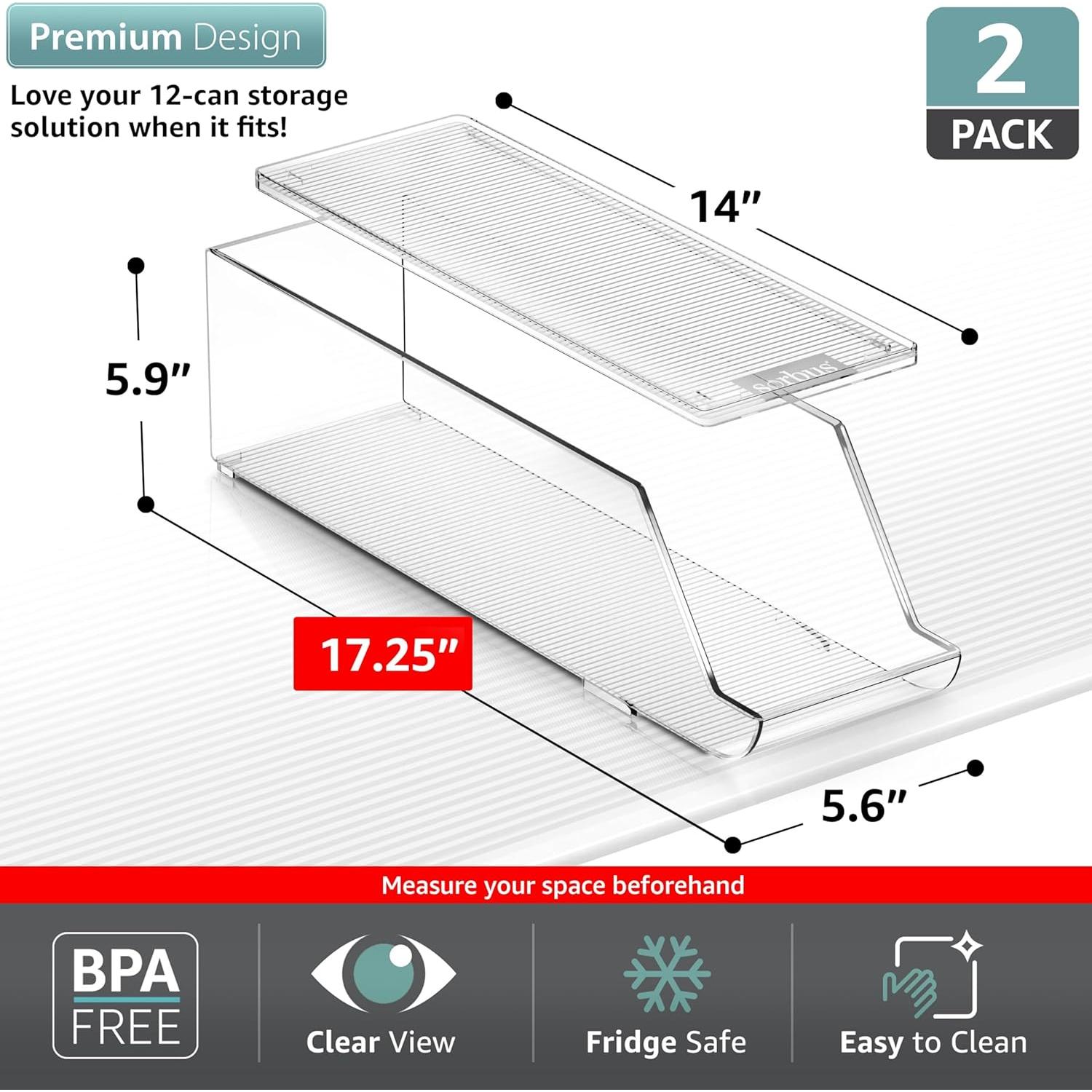Organizador de Latas Sorbus Paquete de 2 Apilable 12 Latas