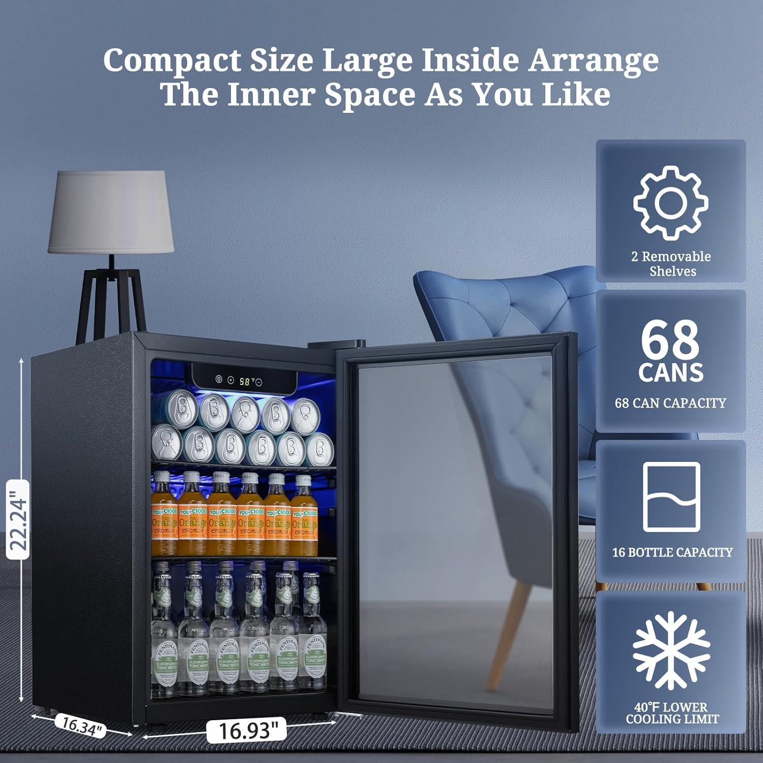 Refrigerador de Bebidas Antarctic Star 48 L con Puerta de Vidrio