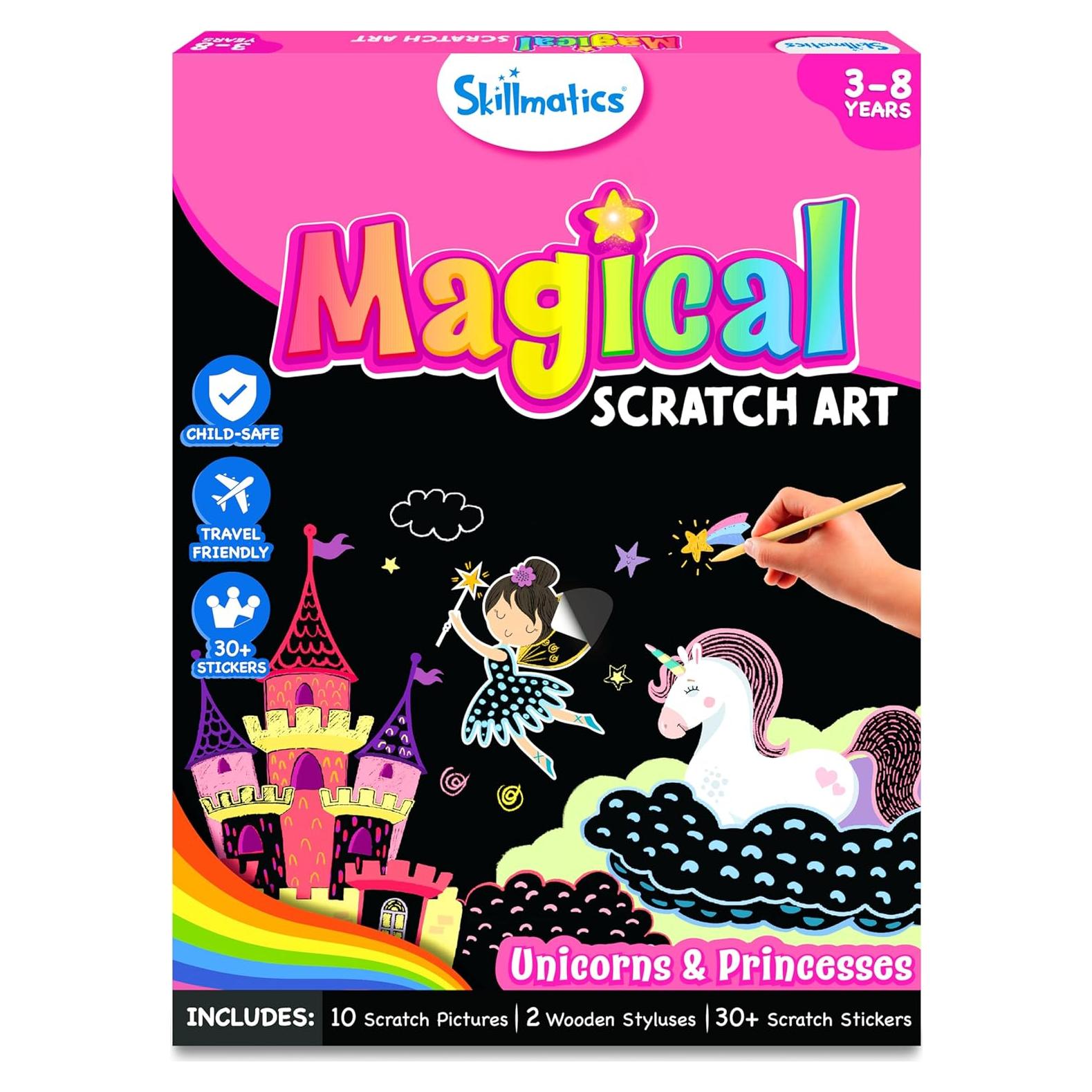 Libro de Arte para Rascar Skillmatics - Unicornios y Princesas