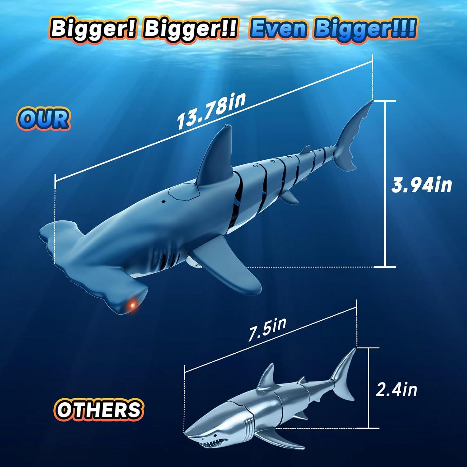 Juguete Tiburón Control Remoto Fygurso Azul 35cm IPX7