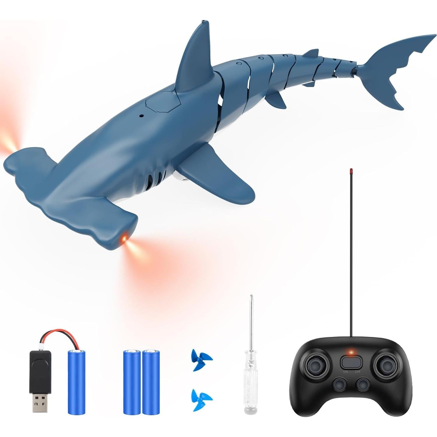 Juguete Tiburón Control Remoto Fygurso Azul 35cm IPX7