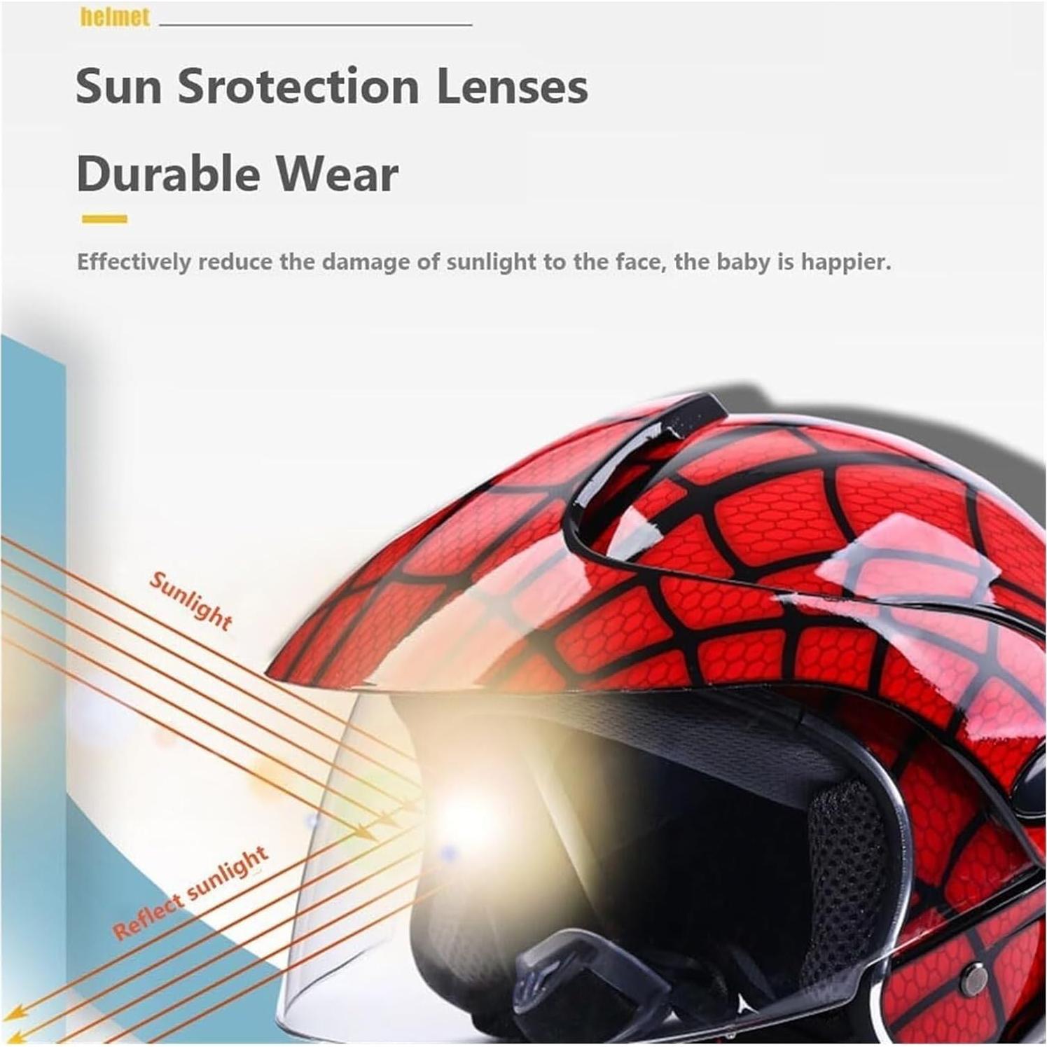 Casco de Motocicleta TYHJWLKJ FHG-56R8 Rojo Brillante 3/4