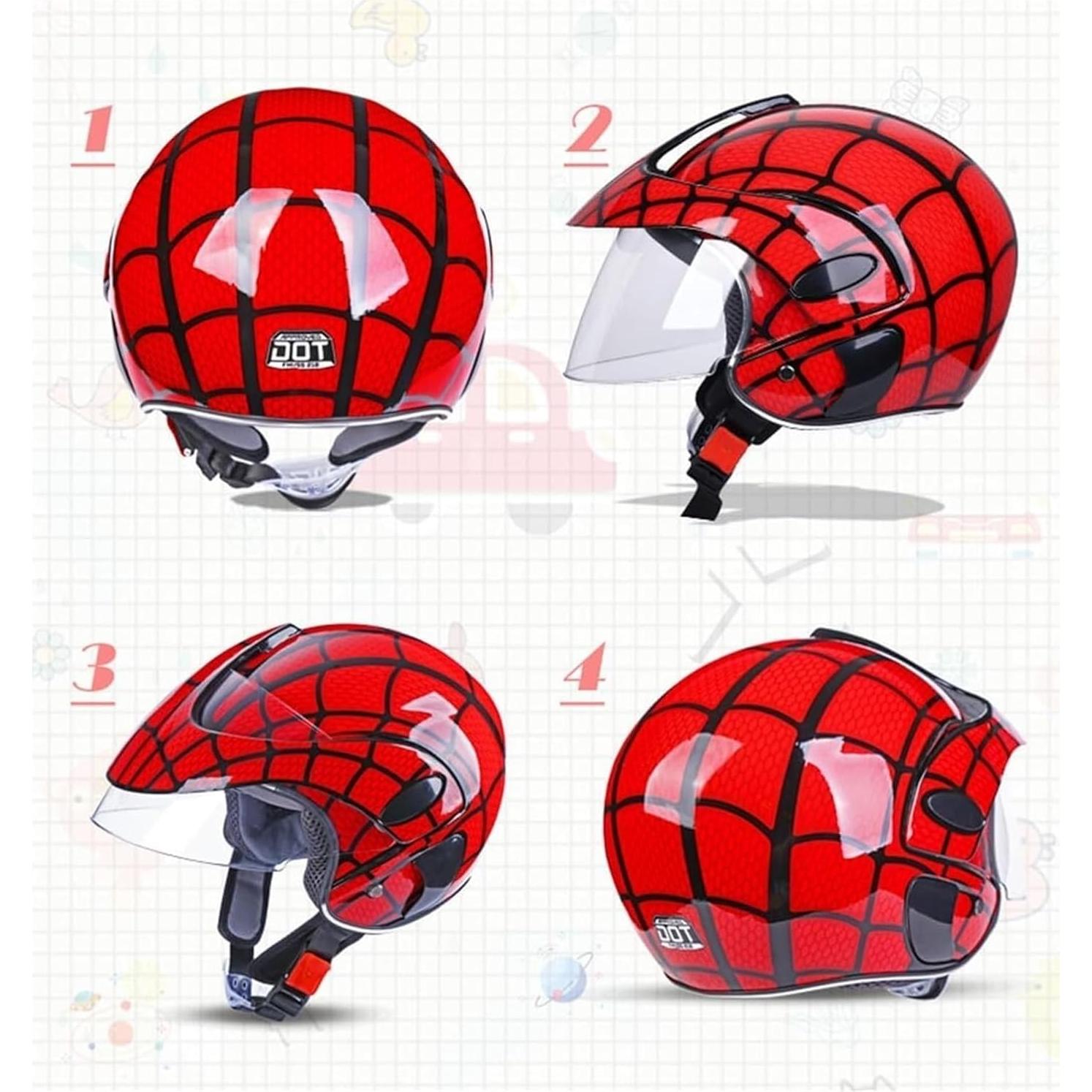 Casco de Motocicleta TYHJWLKJ FHG-56R8 Rojo Brillante 3/4