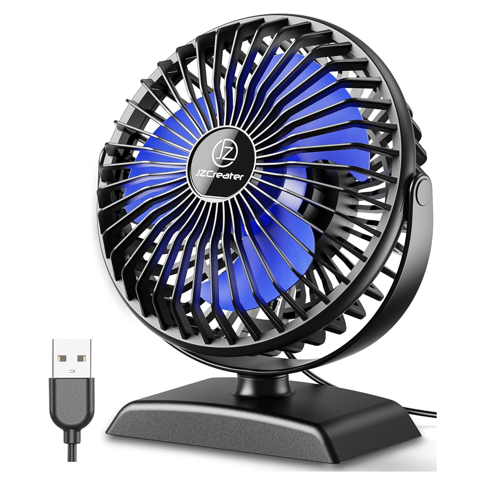 Ventilador de Escritorio JZCreater Mini USB 3 Velocidades Silencioso