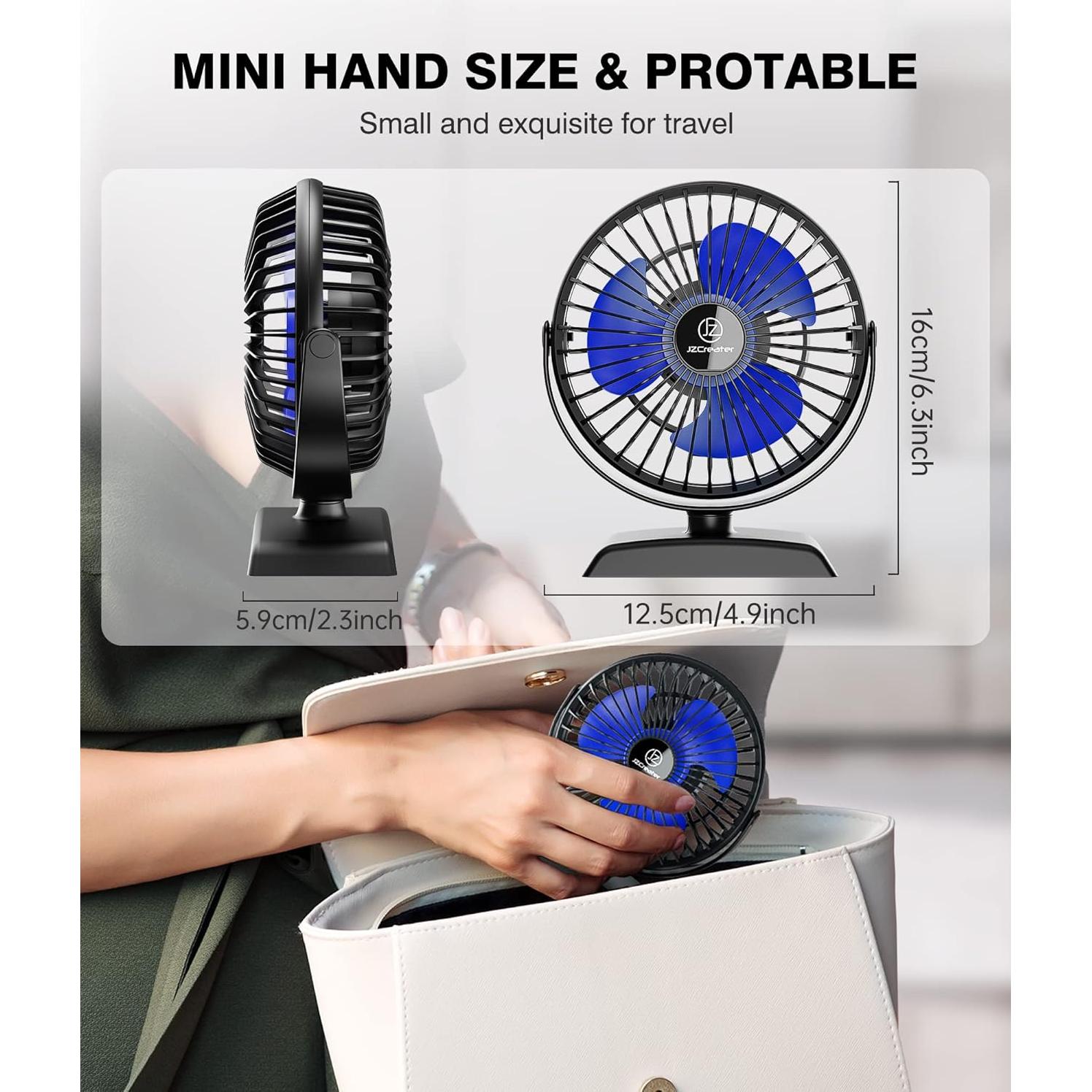 Ventilador de Escritorio JZCreater Mini USB 3 Velocidades Silencioso