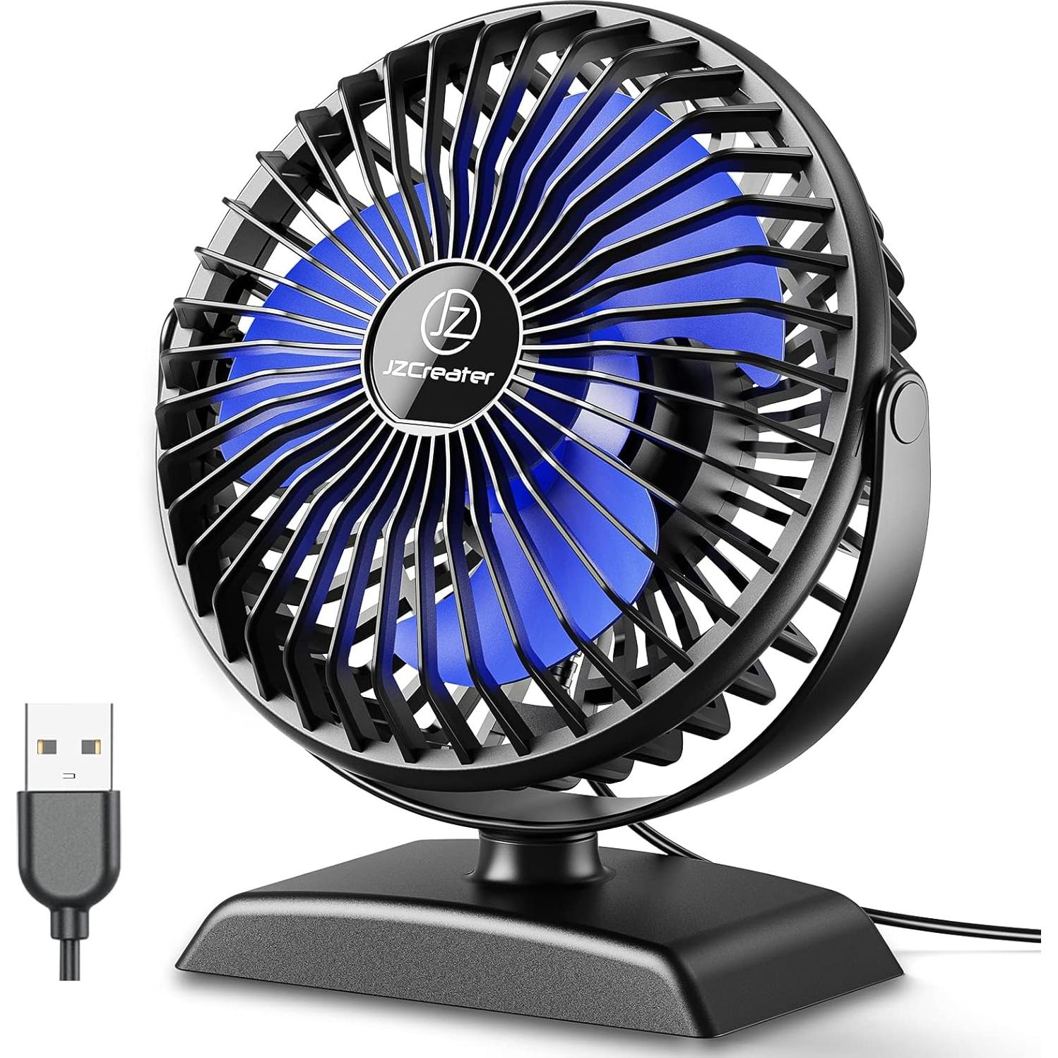 Ventilador de Escritorio JZCreater Mini USB 3 Velocidades Silencioso
