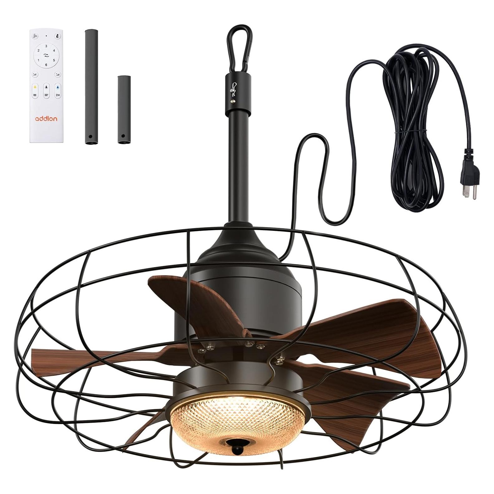 Ventilador de Techo Exterior Addlon 50.8cm con Luz y Control Remoto