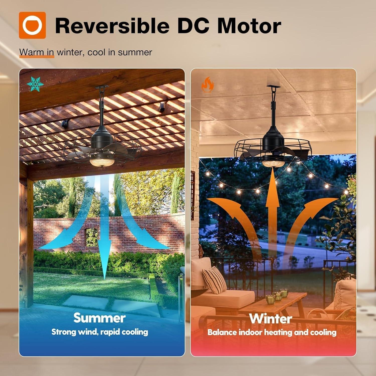 Ventilador de Techo Exterior Addlon 50.8cm con Luz y Control Remoto