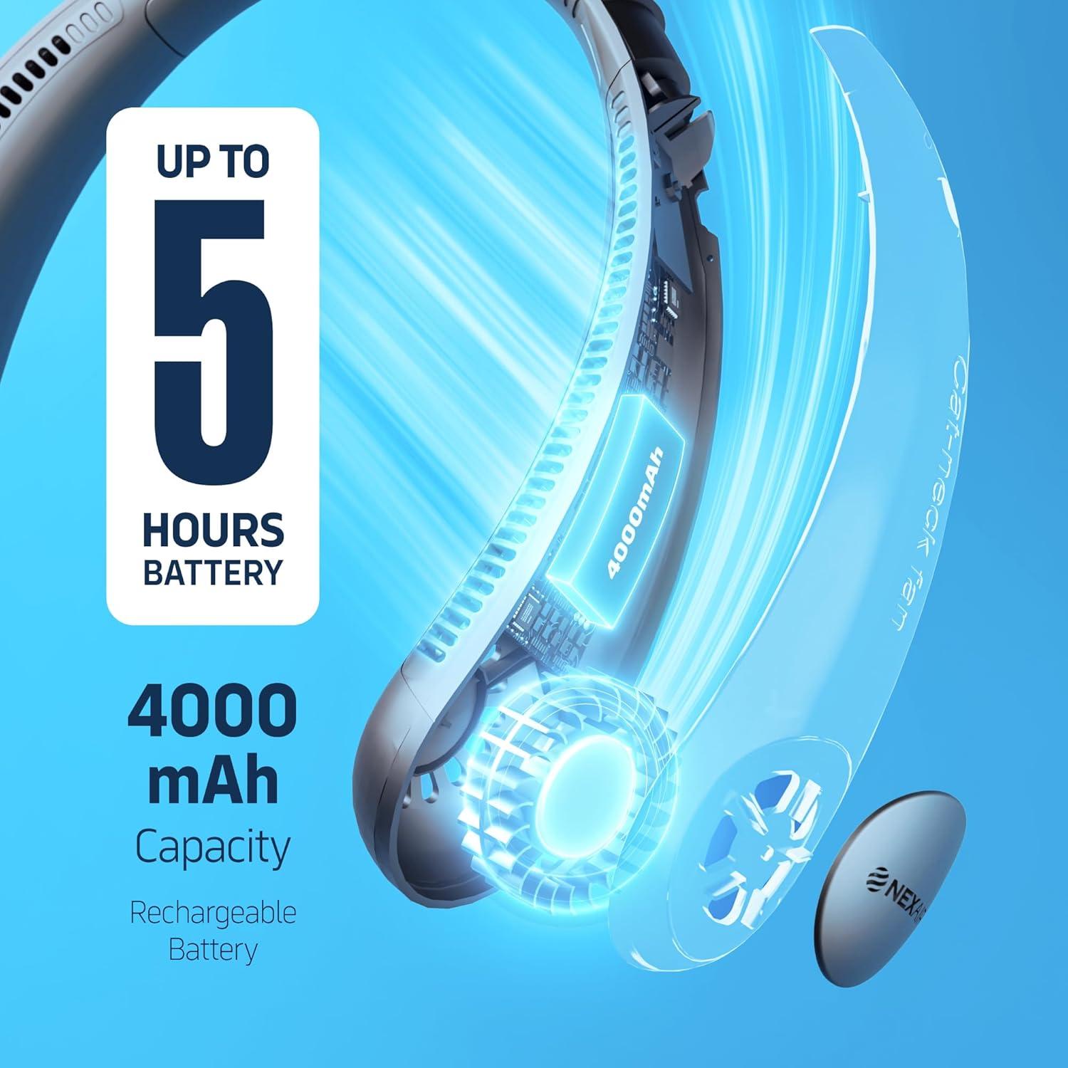 Ventilador de Cuello NEXAIR NF011-PK Recargable 3 Velocidades