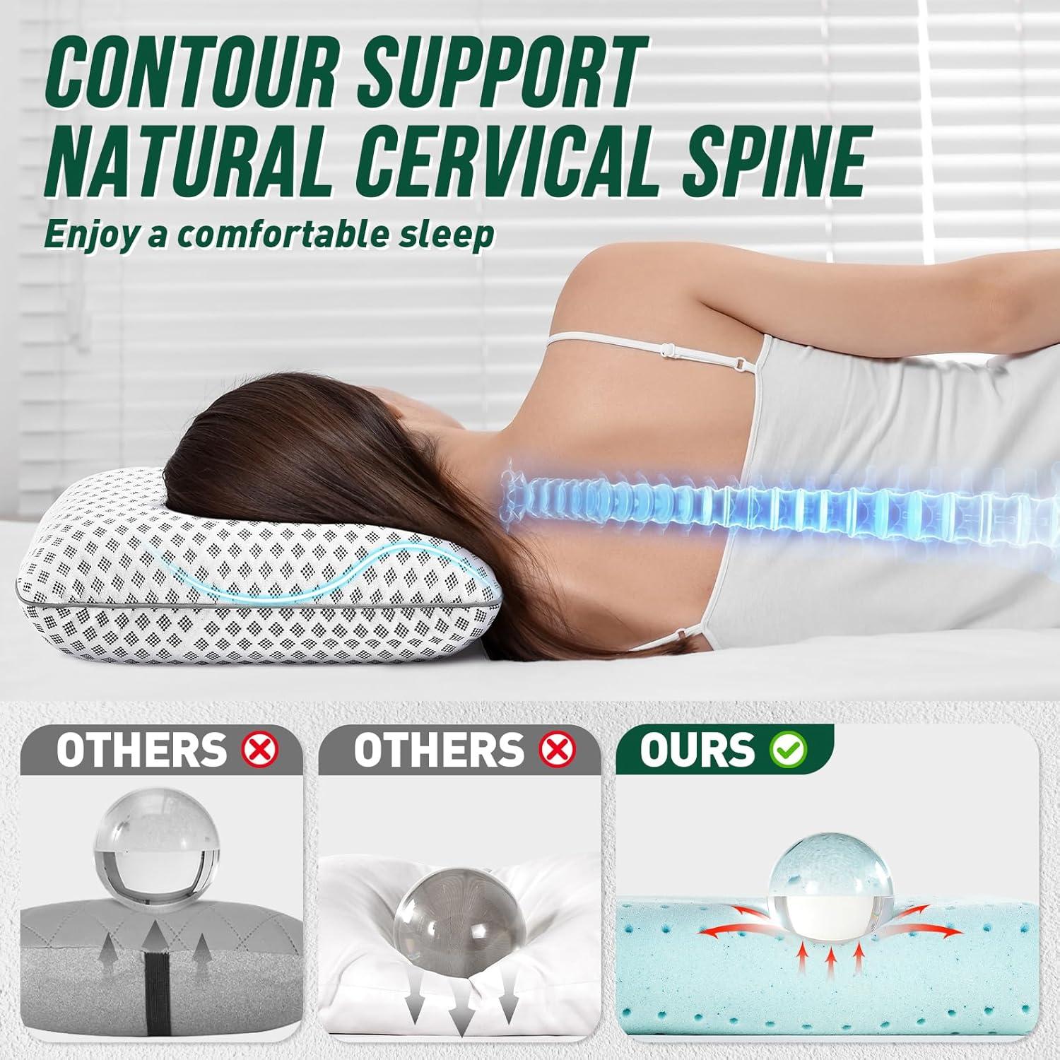 Almohada de Viaje Fulocean Mediana Espuma de Memoria Gris