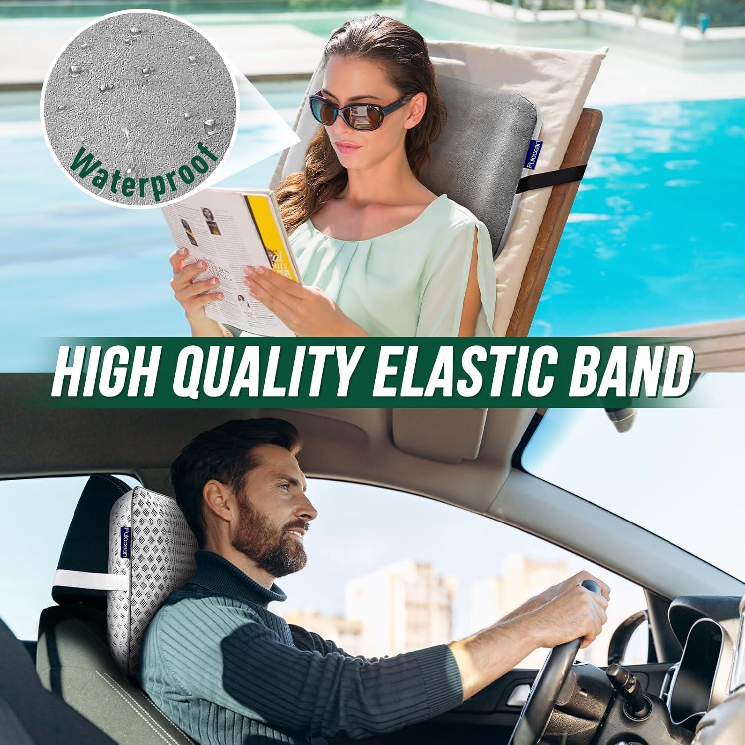 Almohada de Viaje Fulocean Mediana Espuma de Memoria Gris