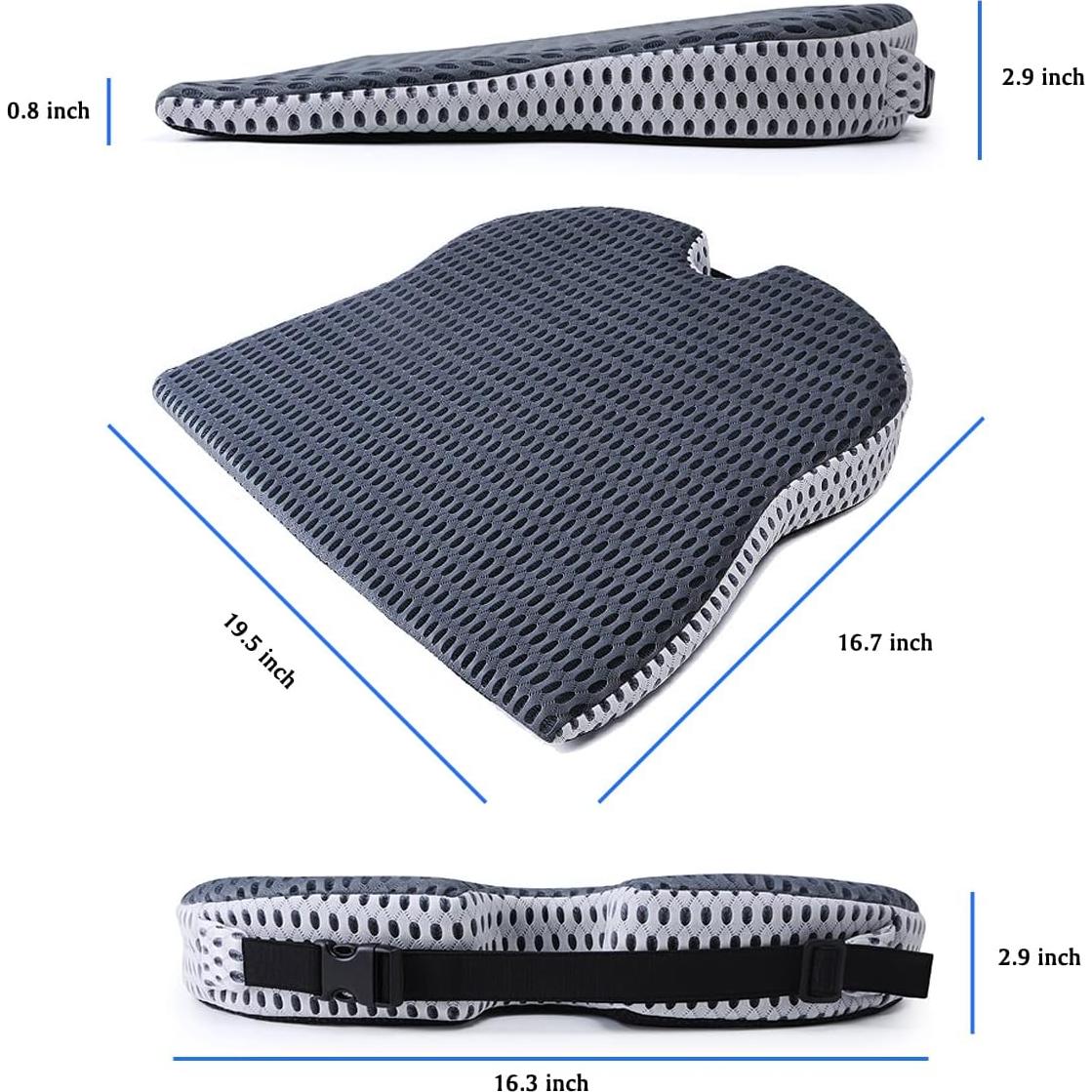 Cojín de cuña MargGona para asiento de coche y oficina - Espuma viscoelástica