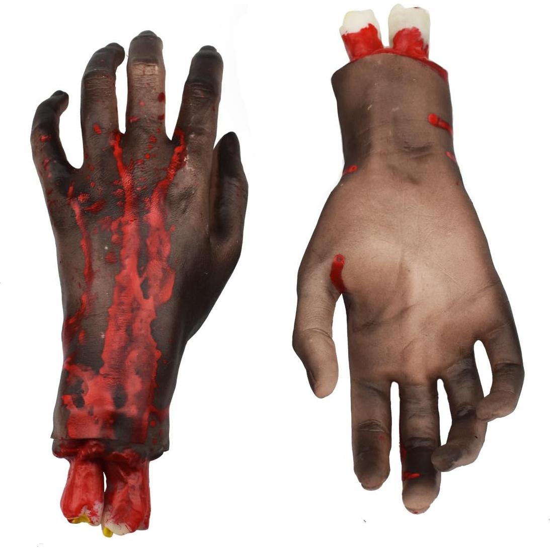 XONOR Decoraciones de Halloween Manos y Pies Cortados 4 Piezas