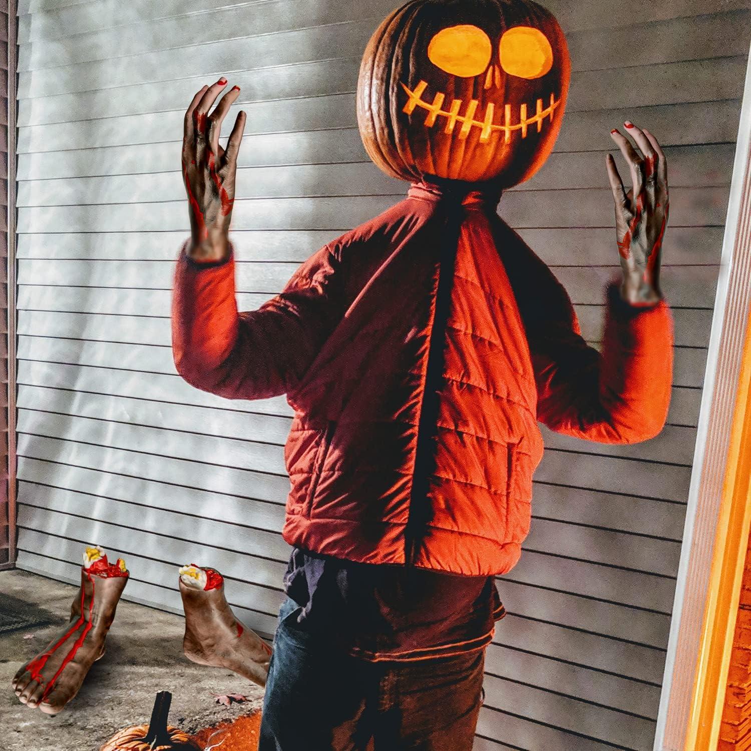 XONOR Decoraciones de Halloween Manos y Pies Cortados 4 Piezas